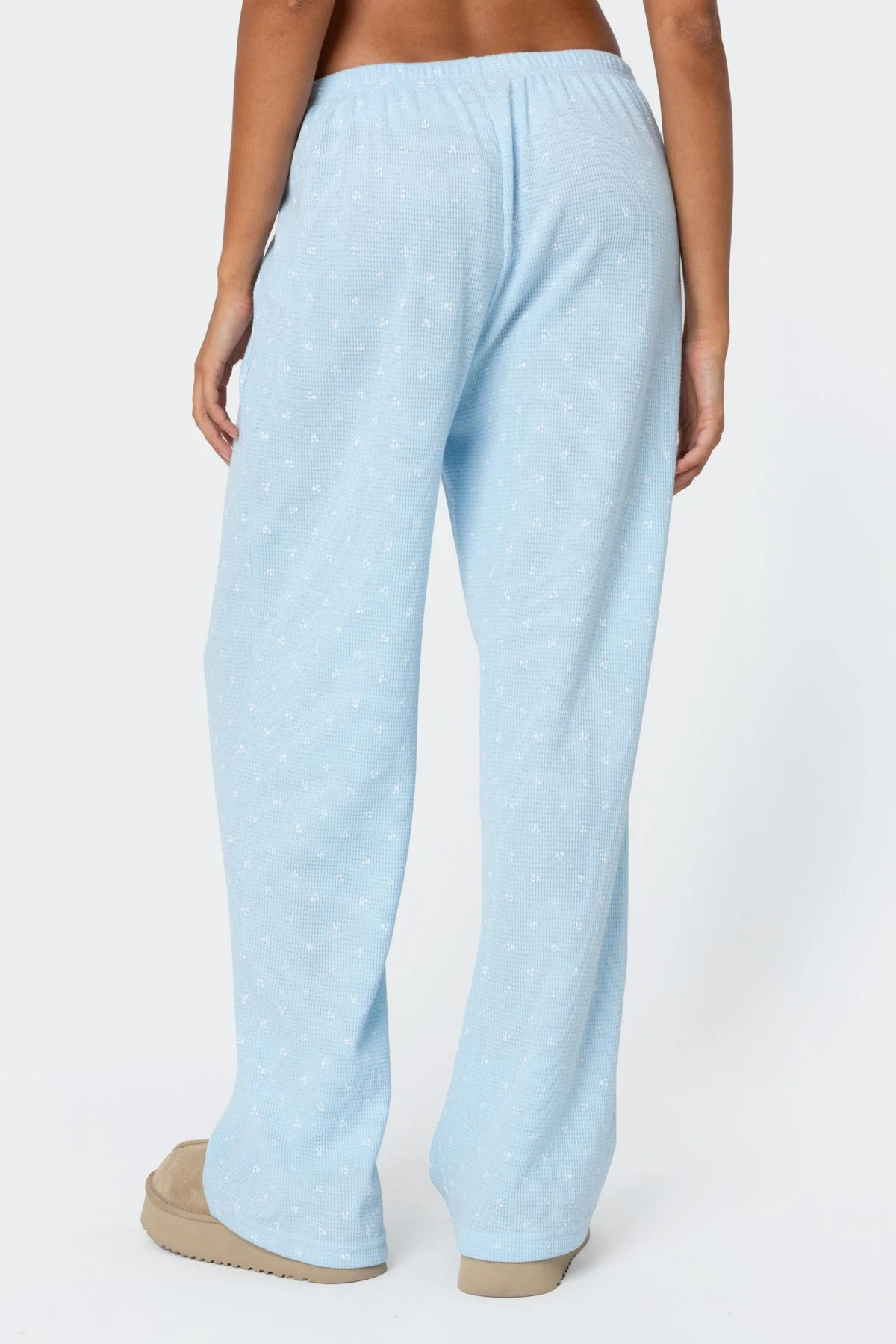 Petal Printed Waffle Trousers - Image 4