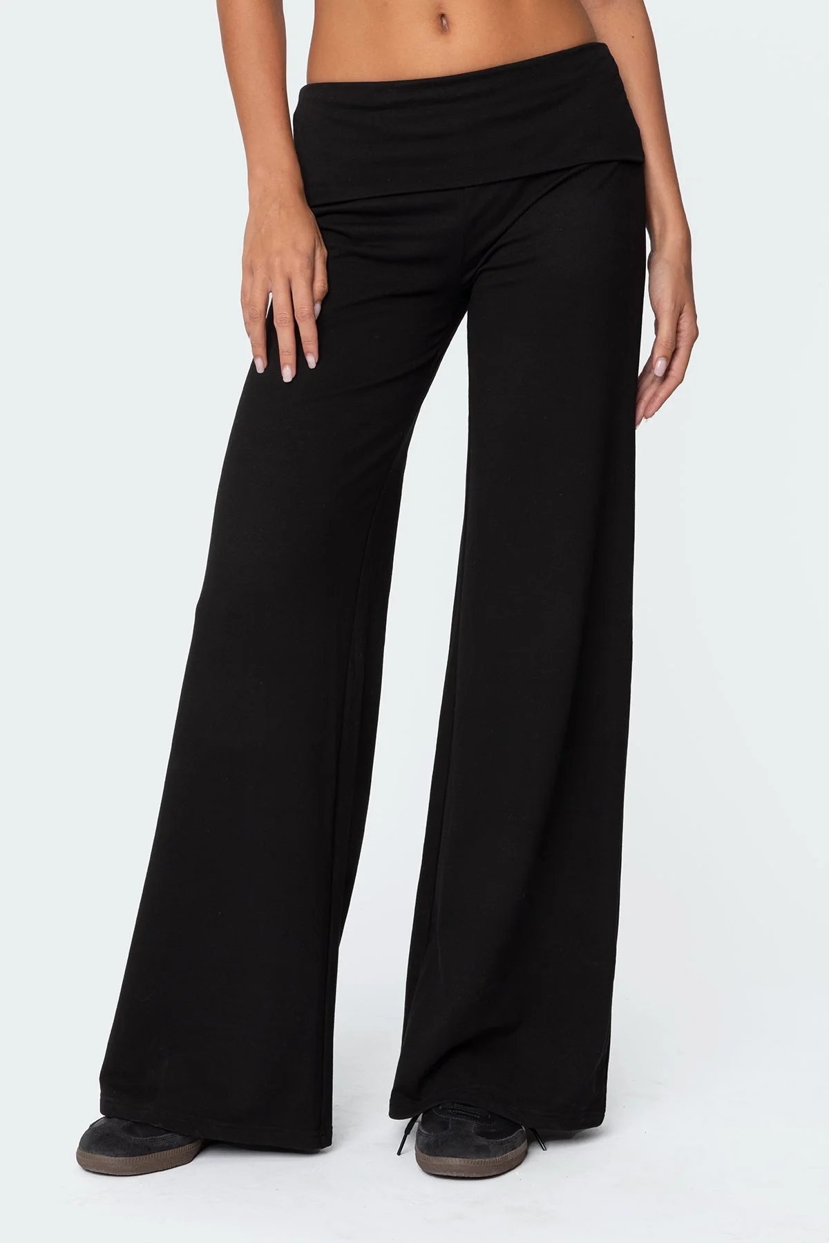 Wide Leg Foldover Trousers - Image 2