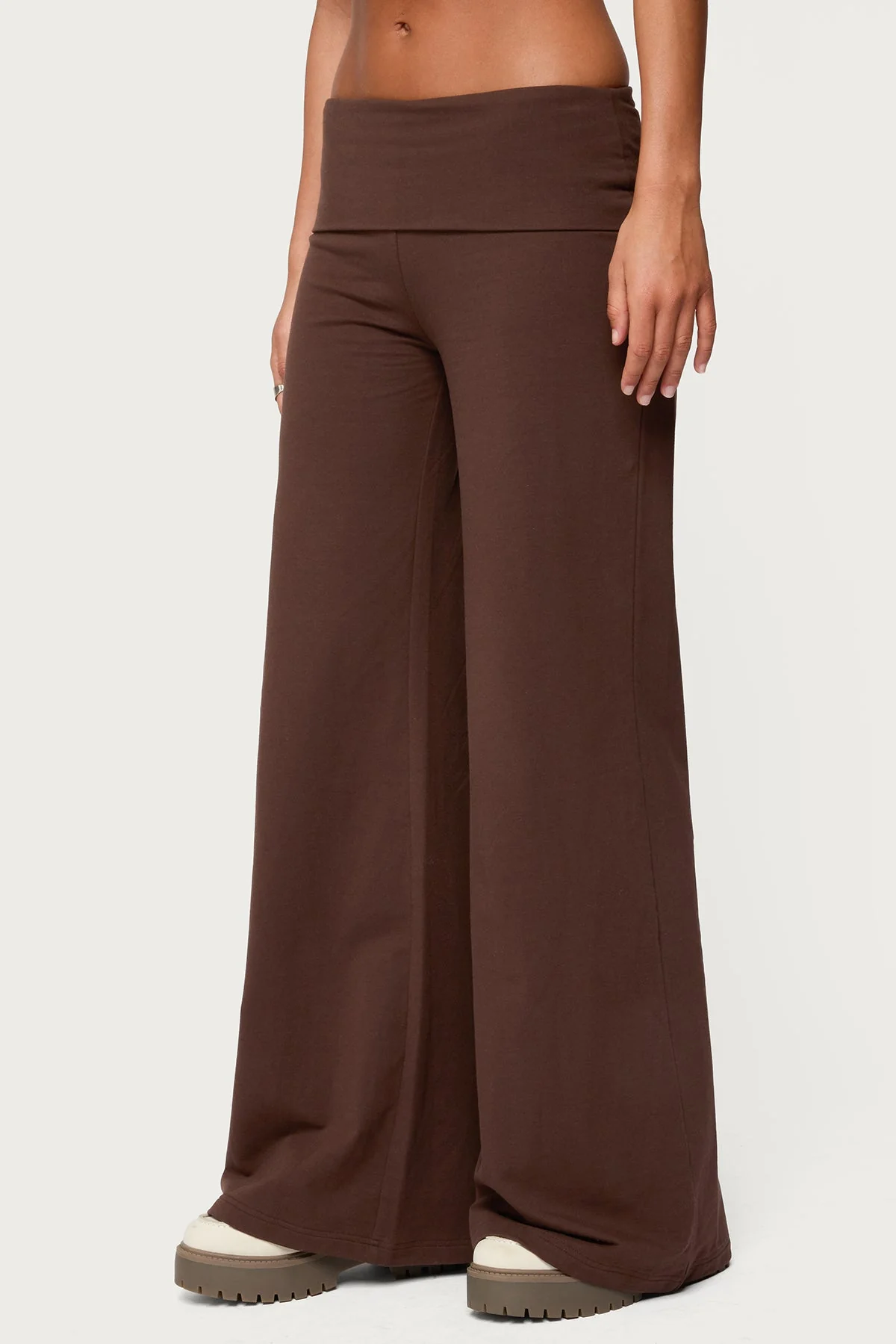 Wide Leg Foldover Trousers - Image 5