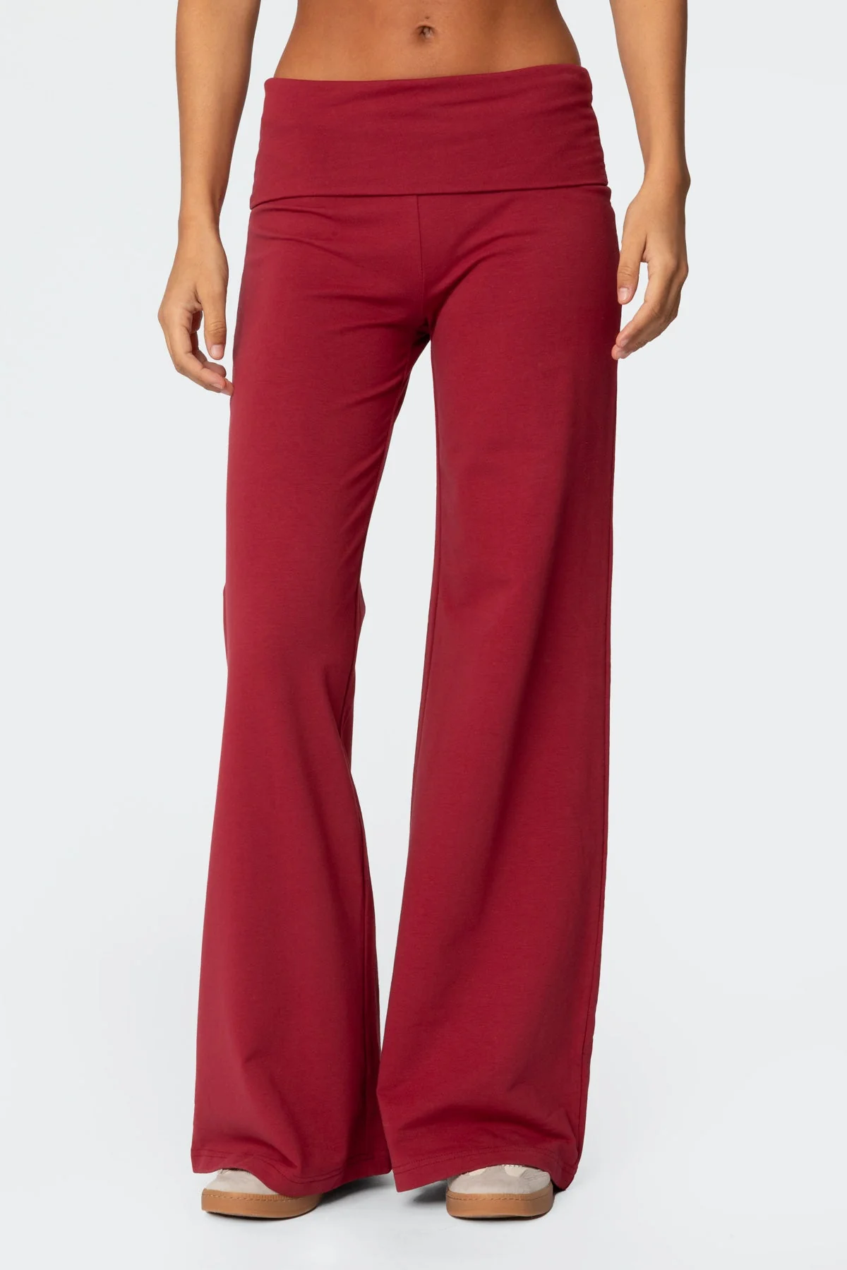 Wide Leg Foldover Trousers - Image 2