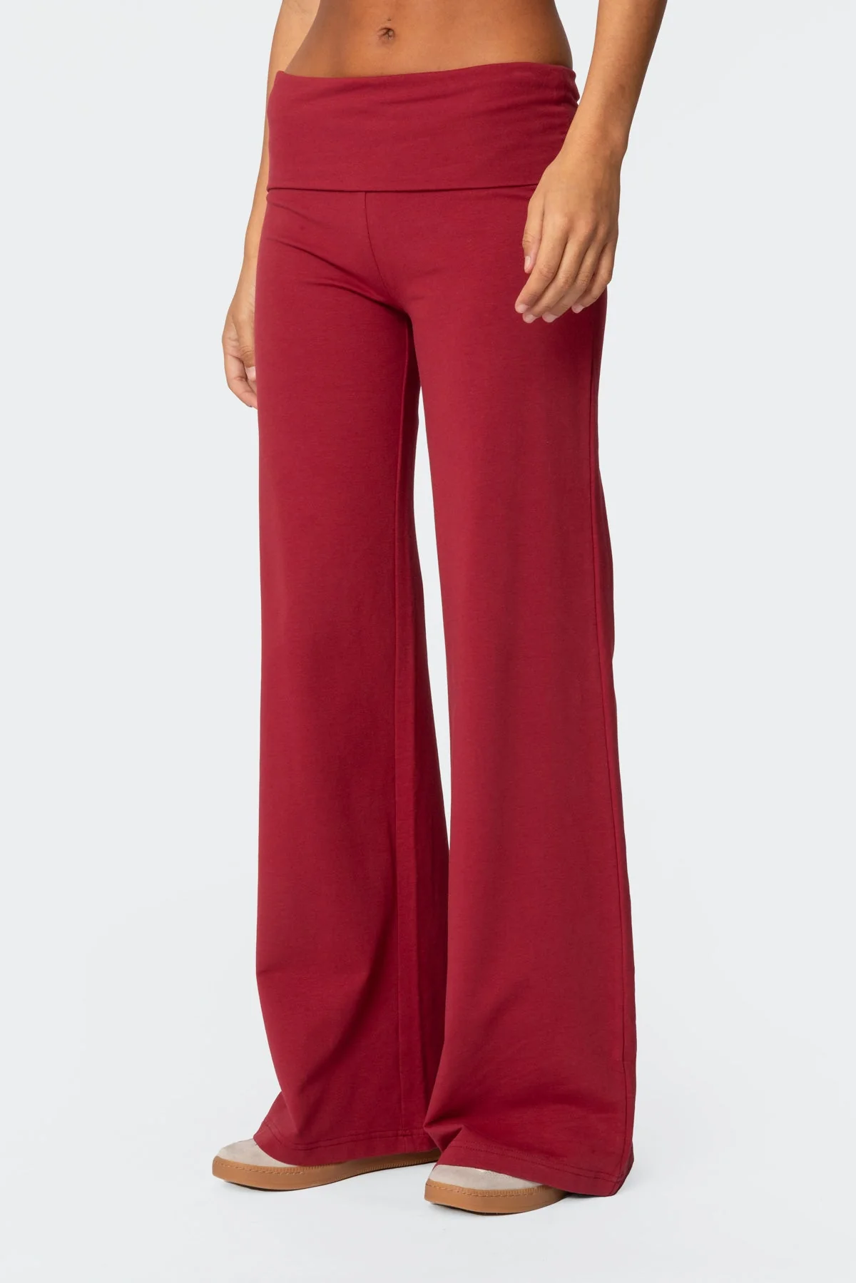 Wide Leg Foldover Trousers - Image 3