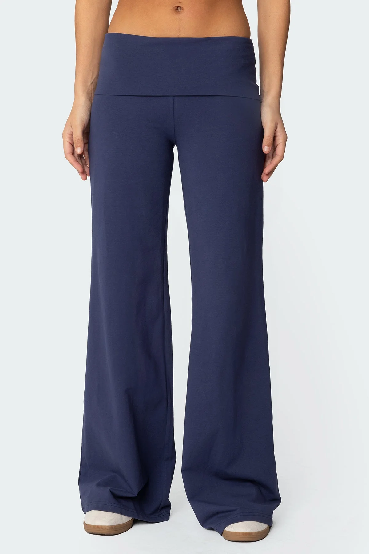 Wide Leg Foldover Trousers - Image 2