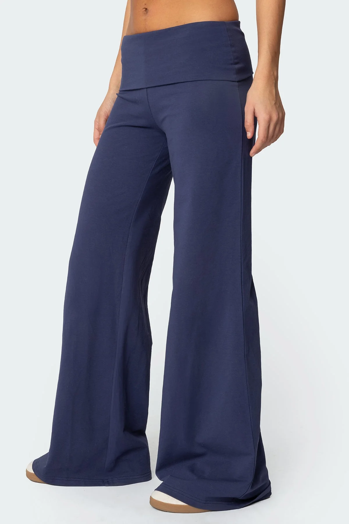 Wide Leg Foldover Trousers - Image 3
