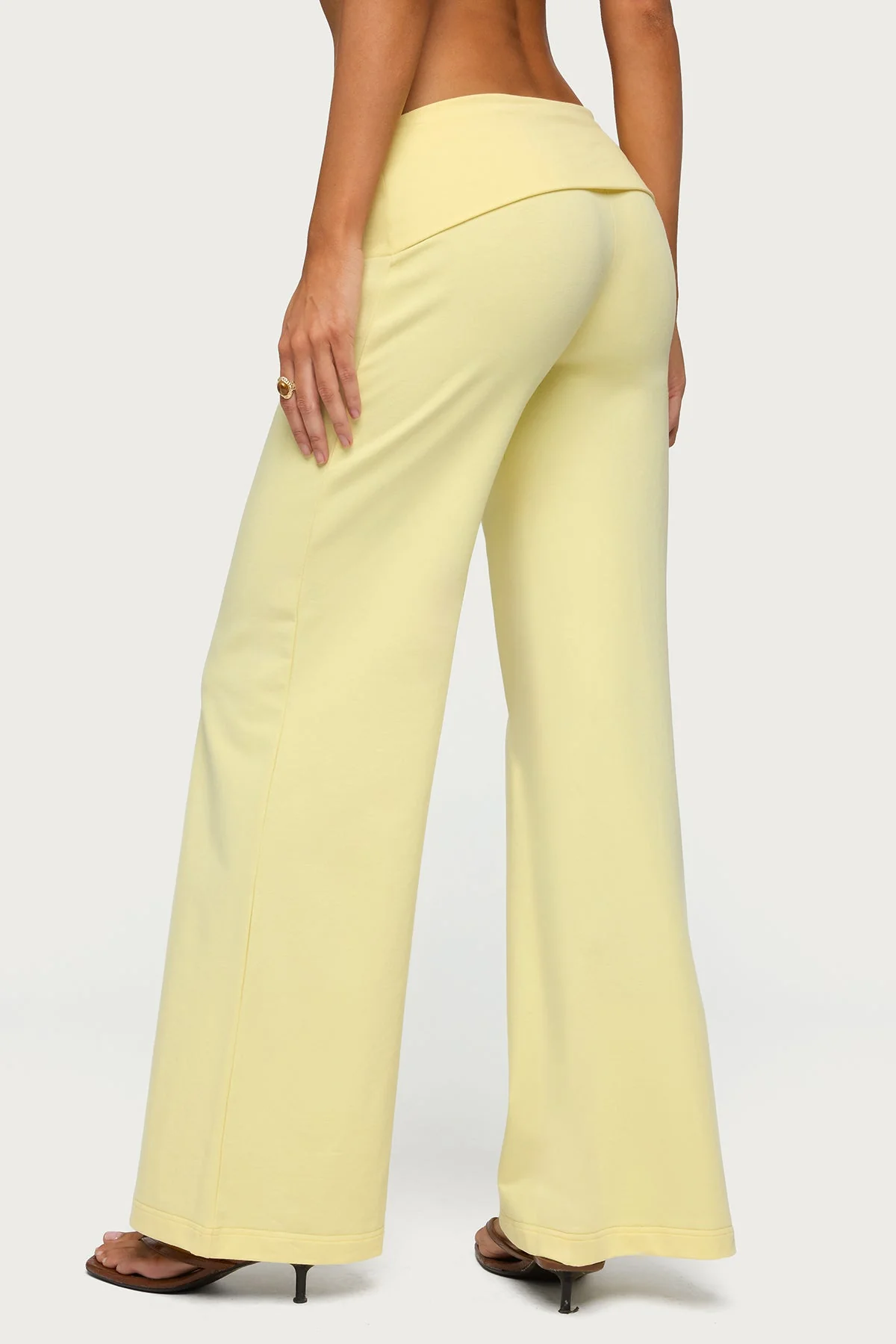 Wide Leg Foldover Trousers - Image 4
