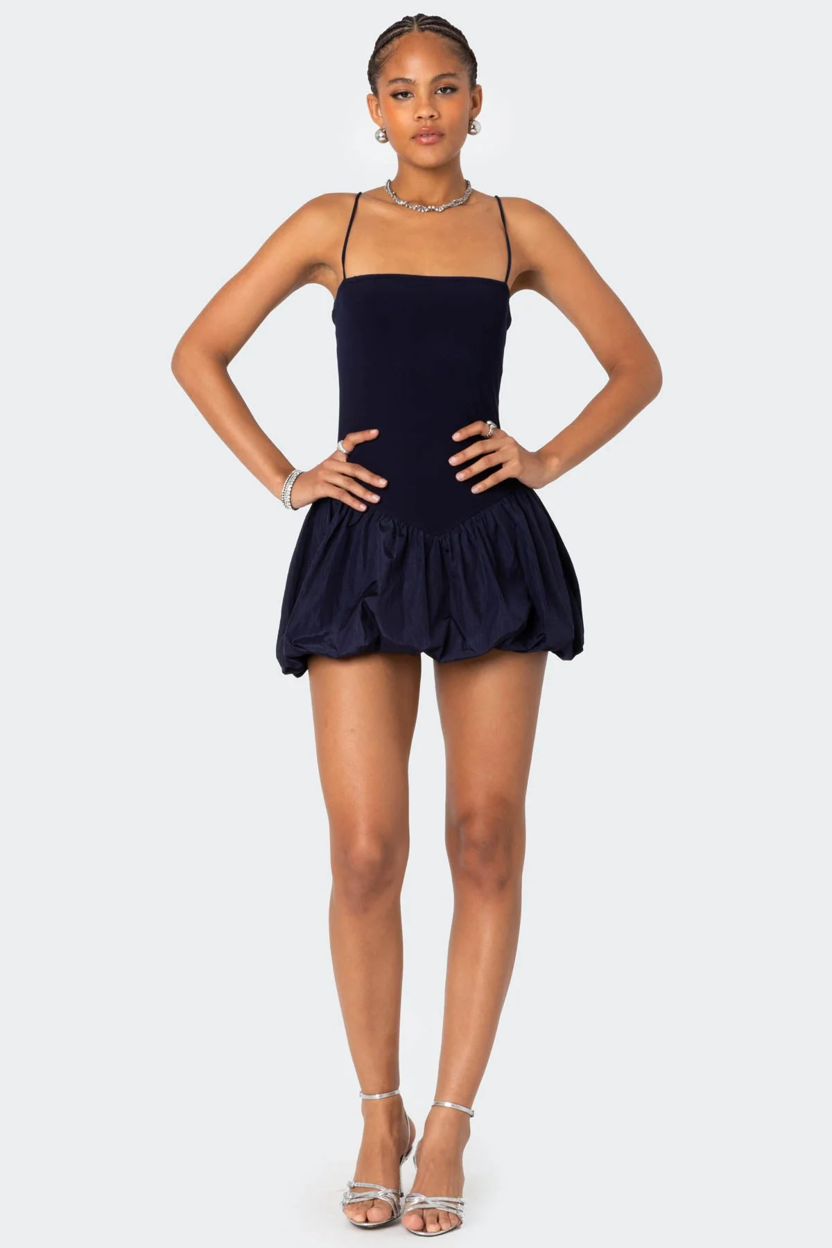 Ribbed Bubble Skirt Mini Dress - Image 4