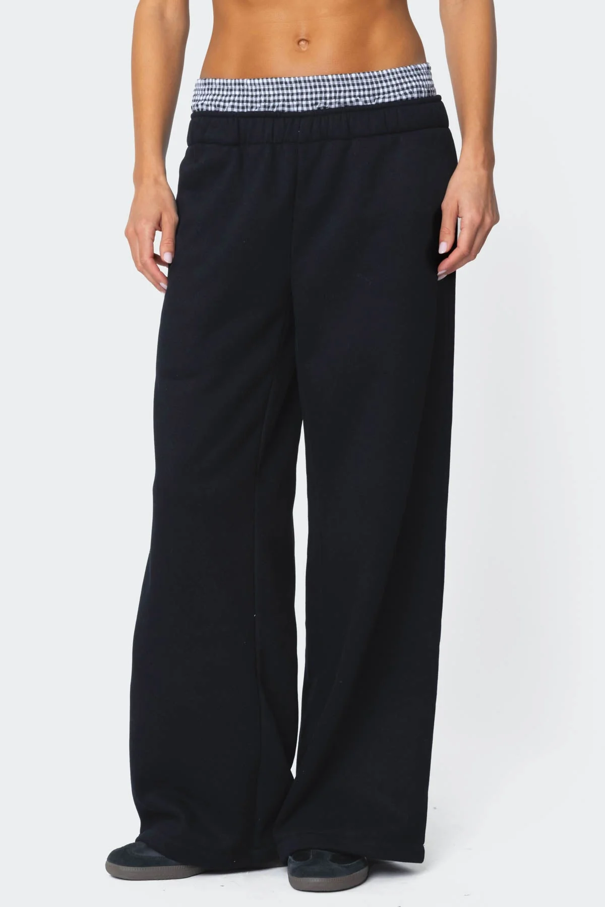 Gingham Boxer Detail Joggers - Image 2