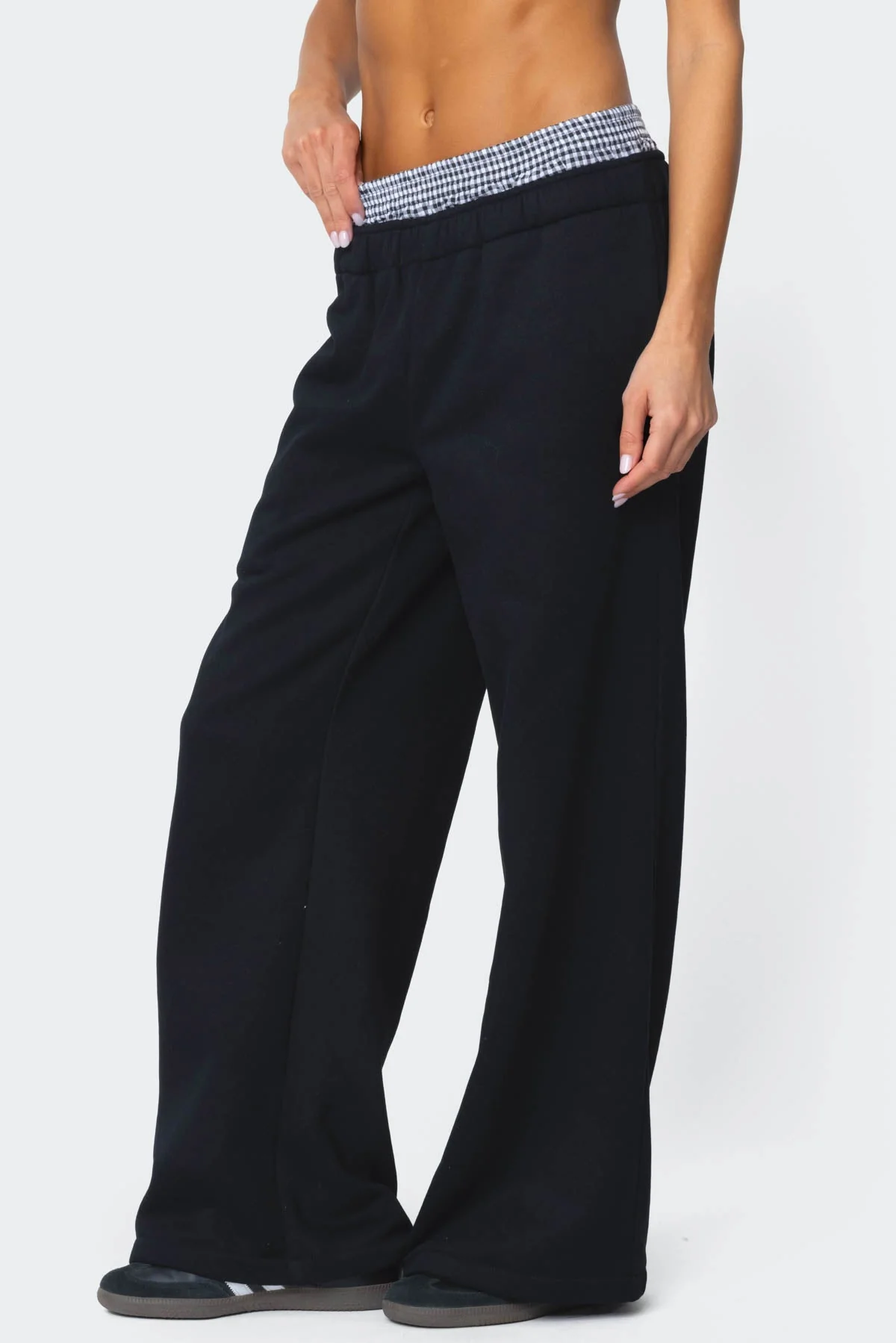 Gingham Boxer Detail Joggers - Image 3