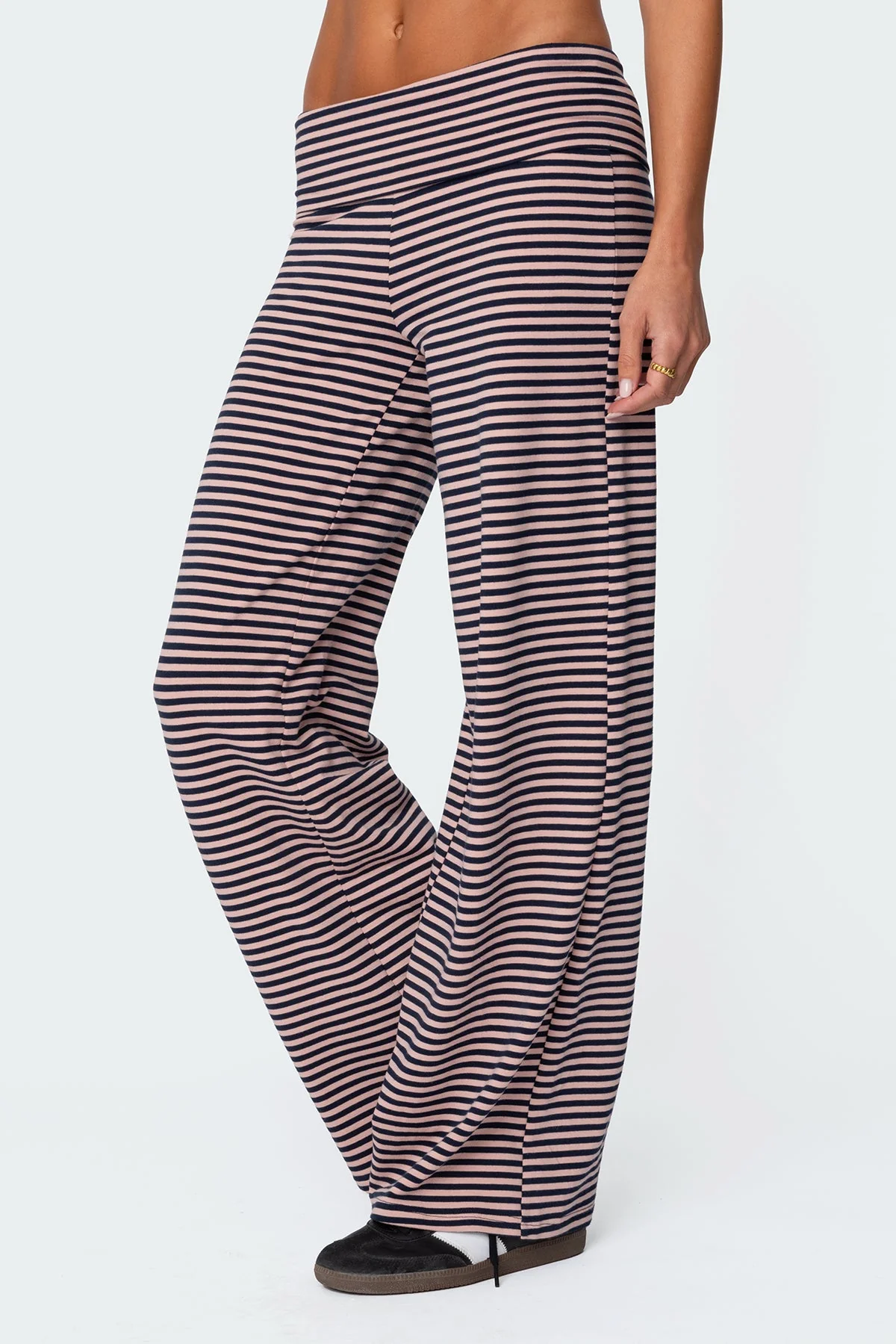Lilah Striped Fold Over Trousers - Image 4