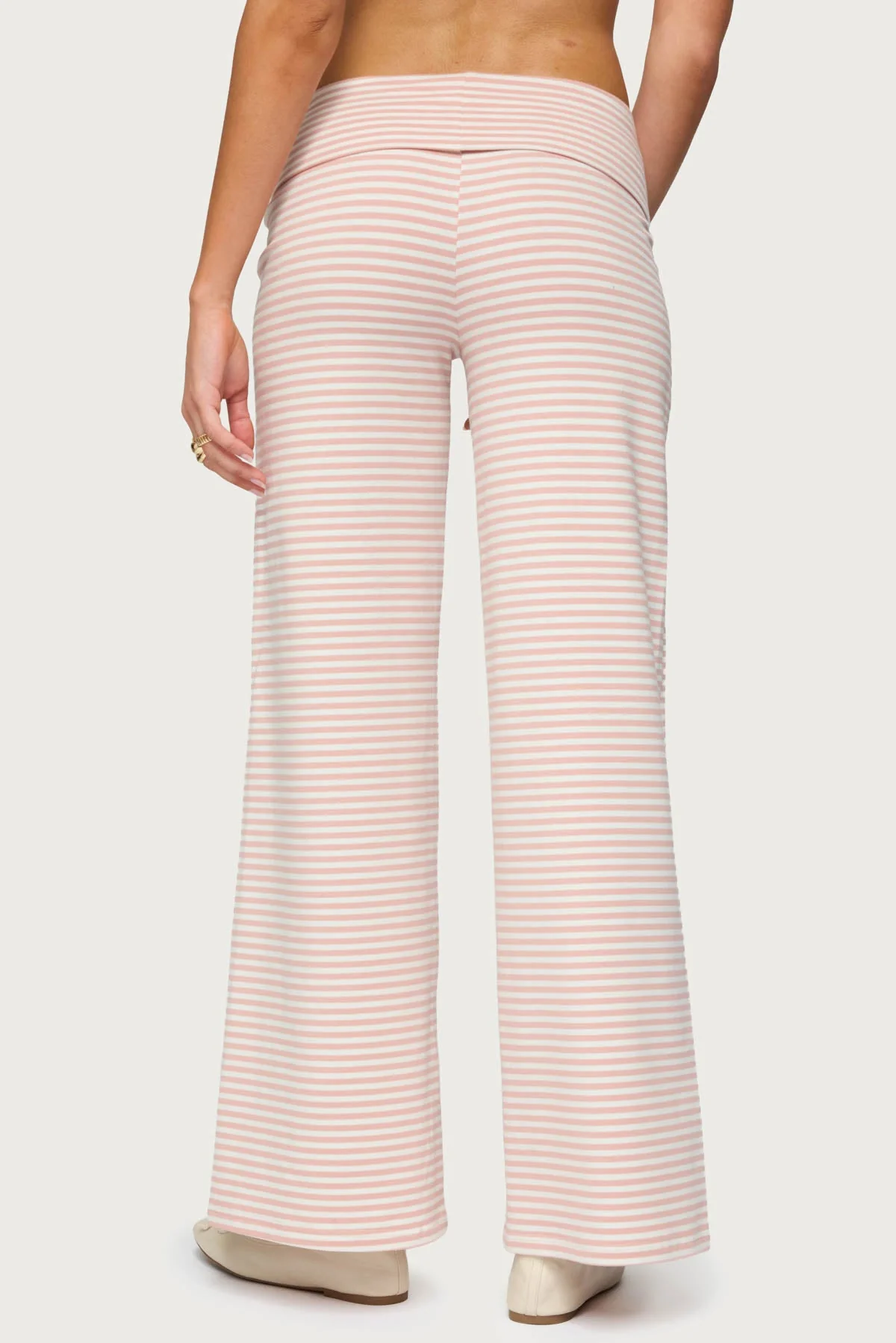 Lilah Striped Fold Over Trousers - Image 5