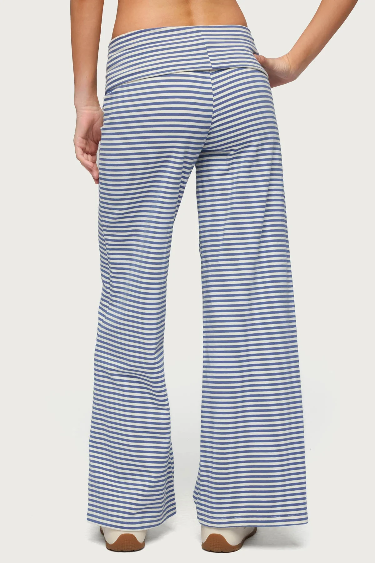 Petite Lilah Striped Fold Over Trousers - Image 4