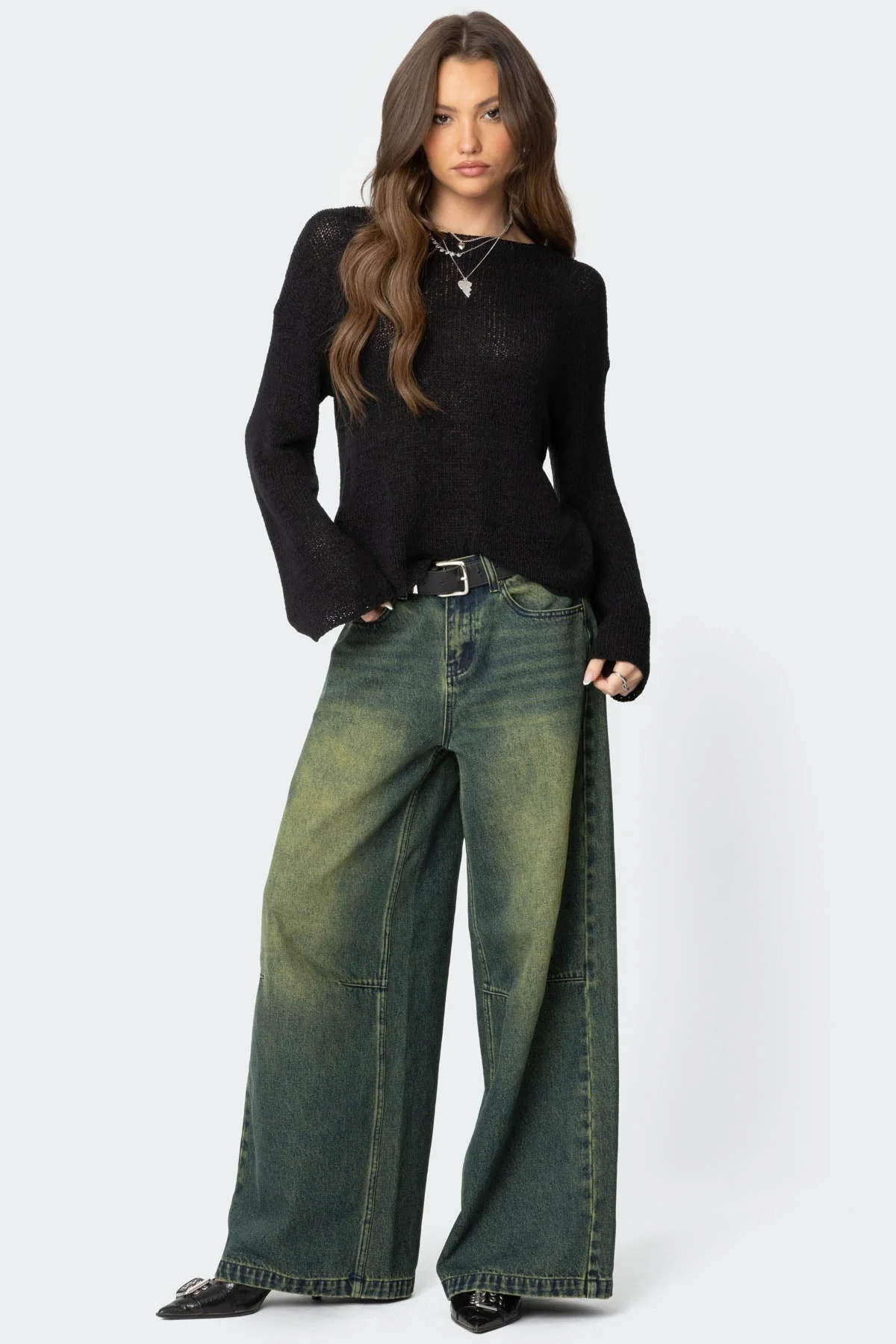 Drop Shoulder Light Knit Sweater - Image 4