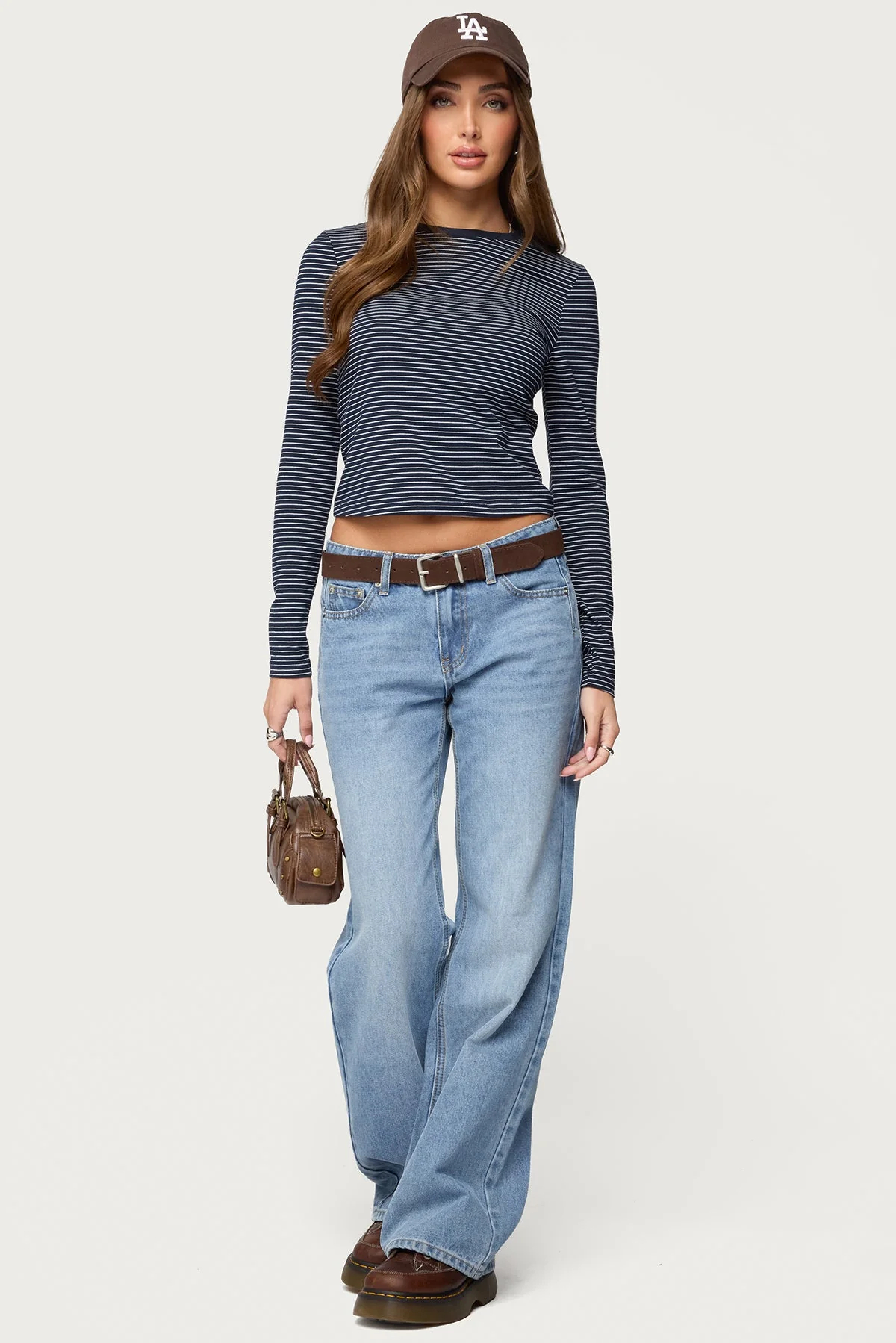 Brianna Striped Long Sleeve T Shirt - Image 2