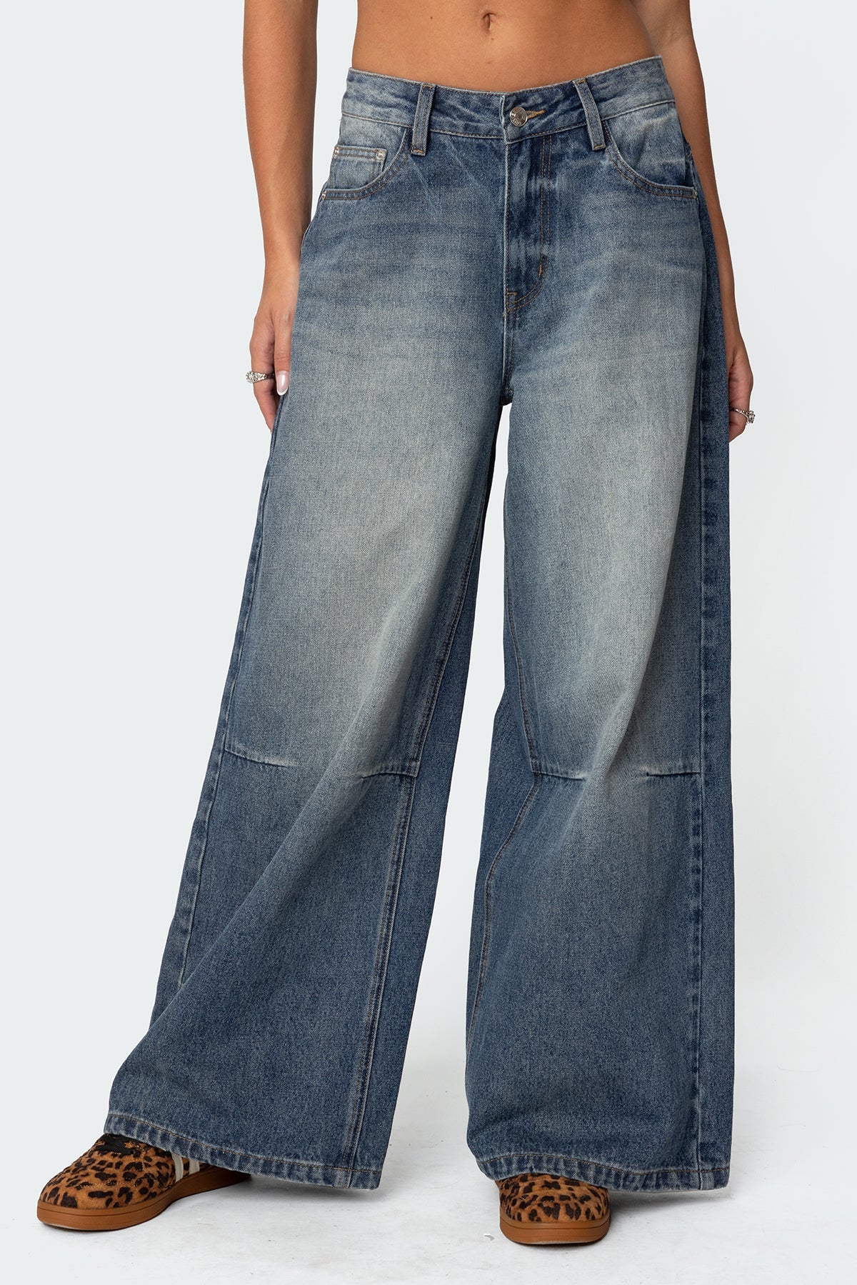 Skater Girl Washed Low Rise Baggy Jeans - Image 2