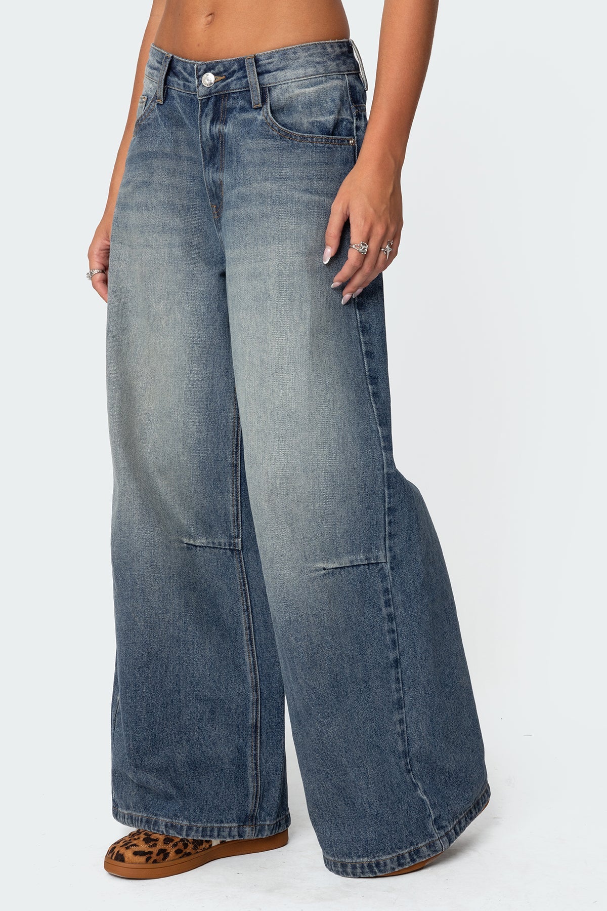 Skater Girl Washed Low Rise Baggy Jeans - Image 4