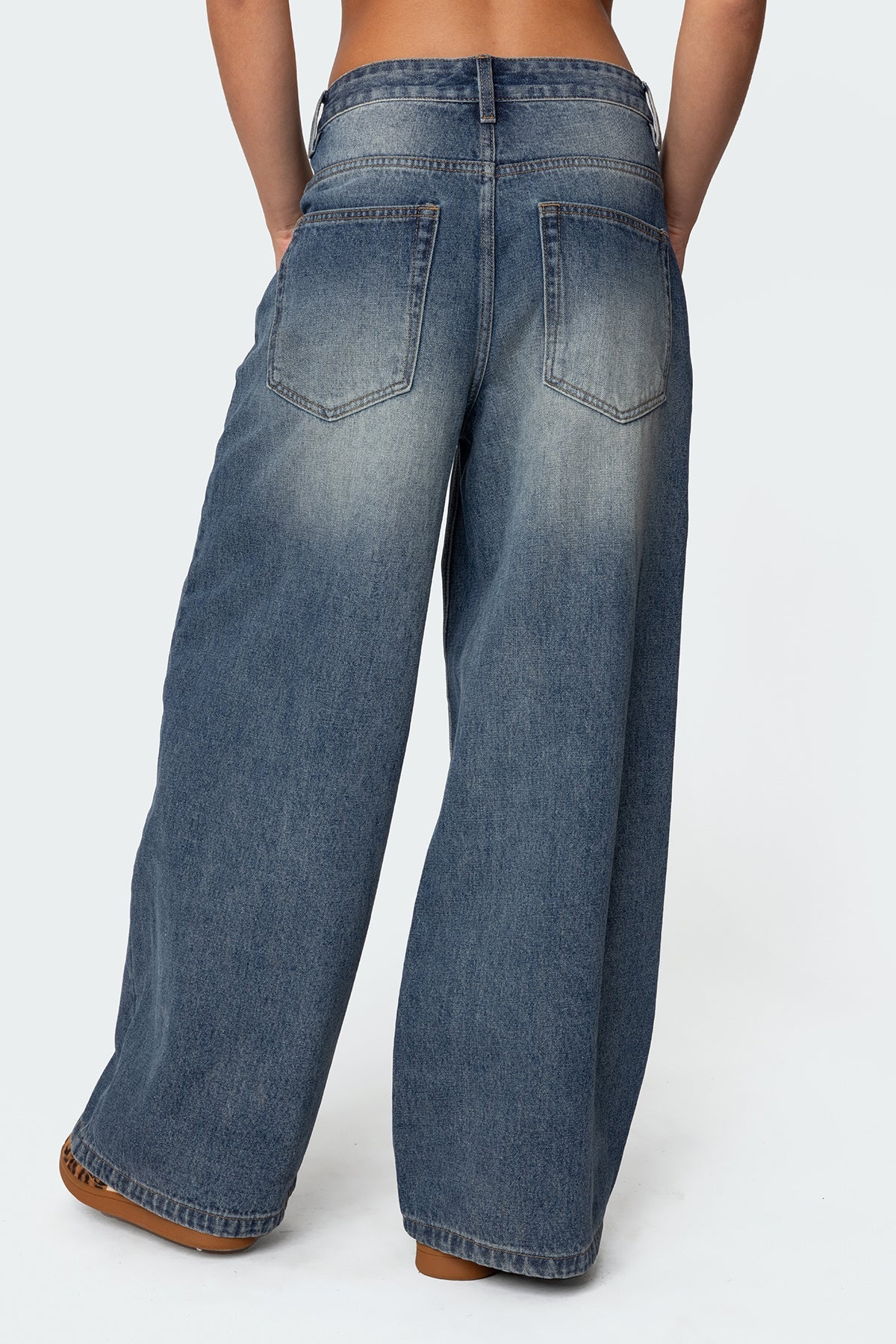 Skater Girl Washed Low Rise Baggy Jeans - Image 5