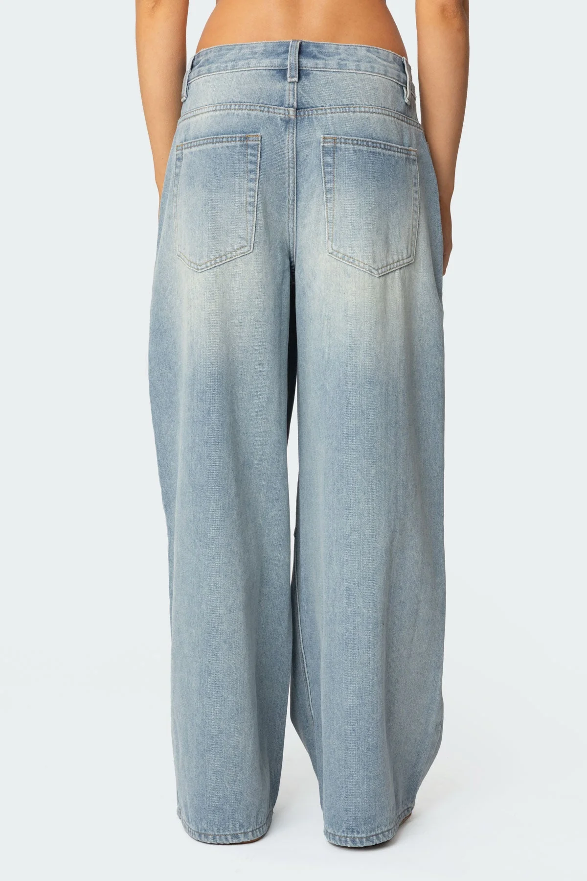 Skater Girl Washed Low Rise Baggy Jeans - Image 4