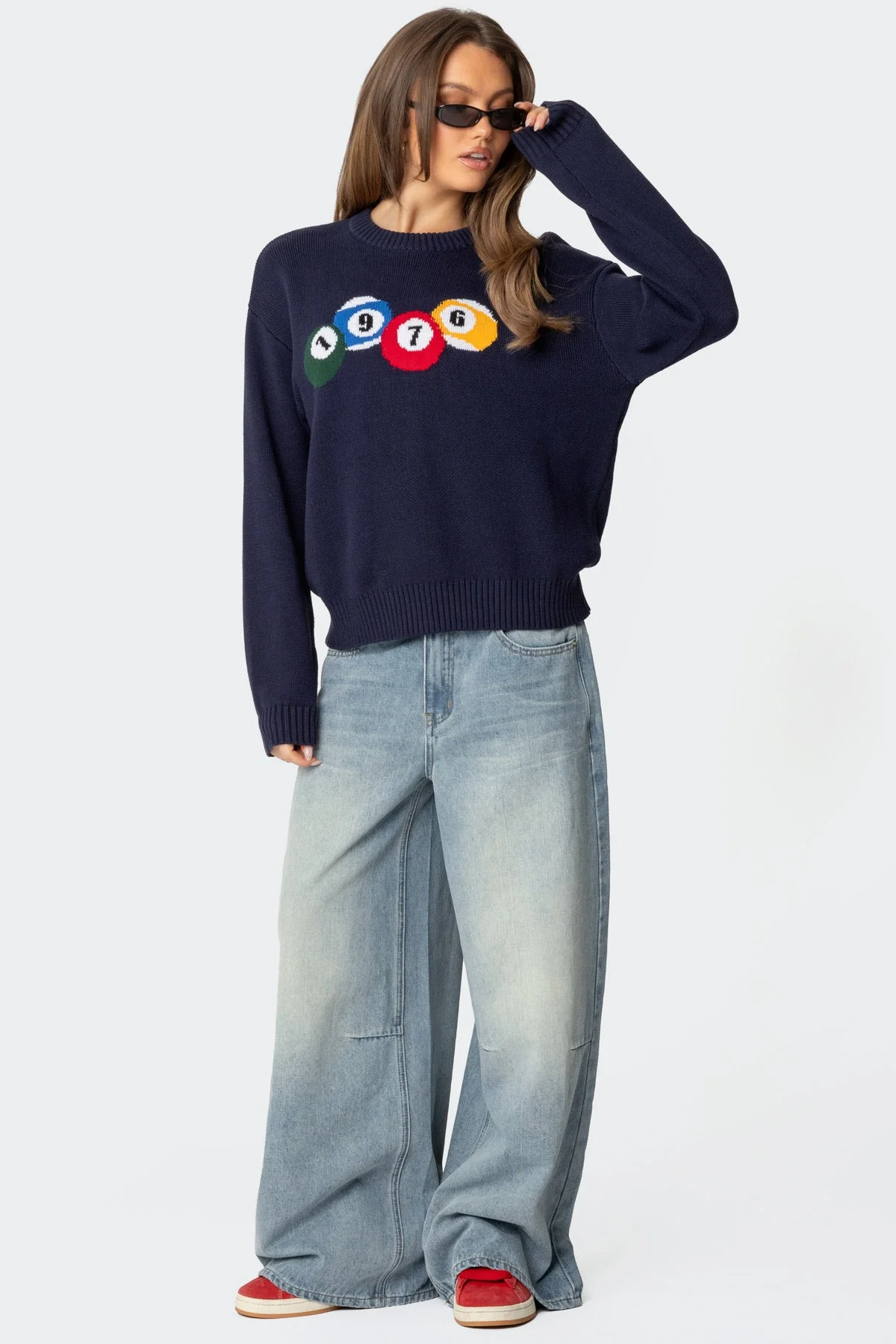 Skater Girl Washed Low Rise Baggy Jeans - Image 5