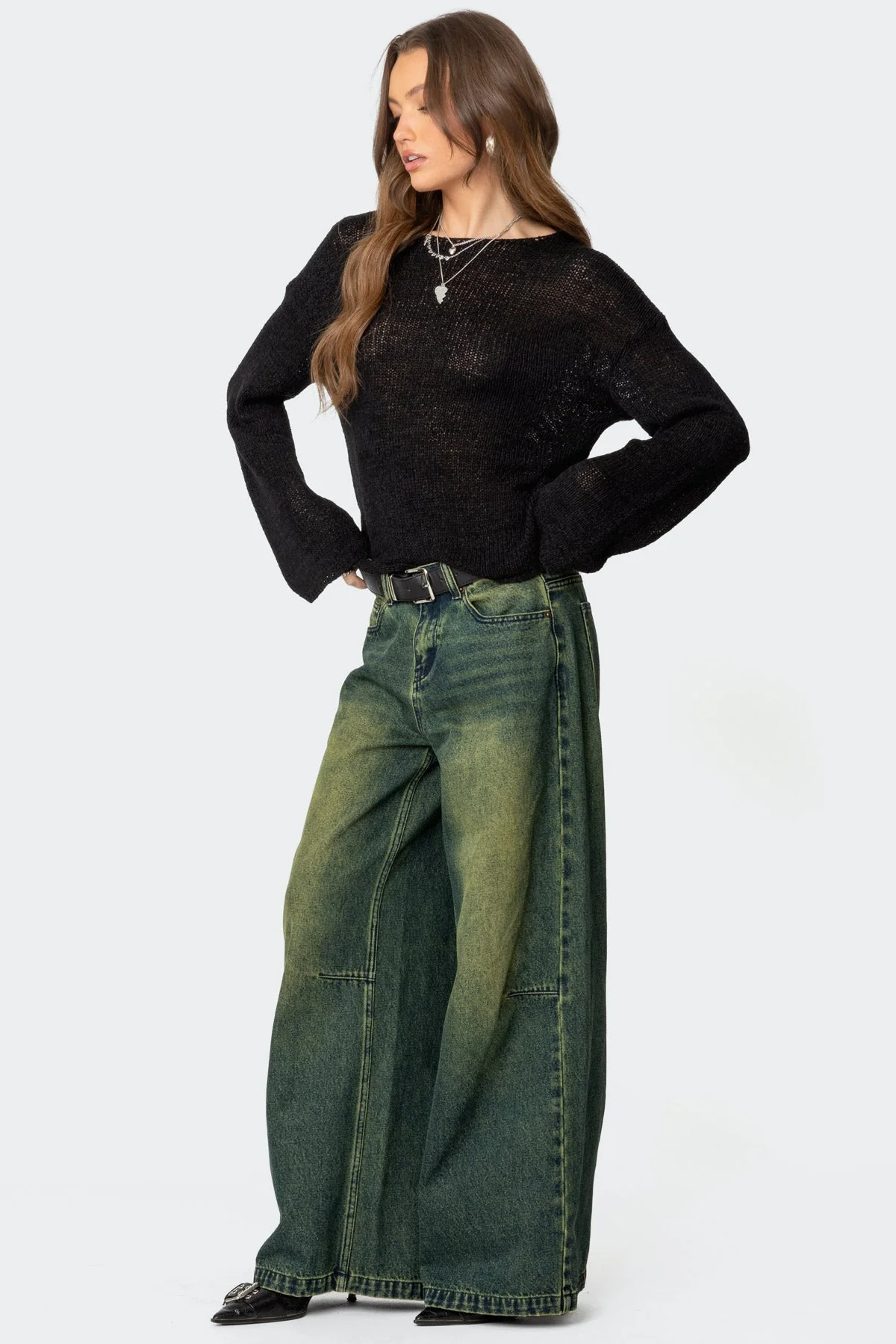 Shawn Washed Low Rise Baggy Jeans - Image 3