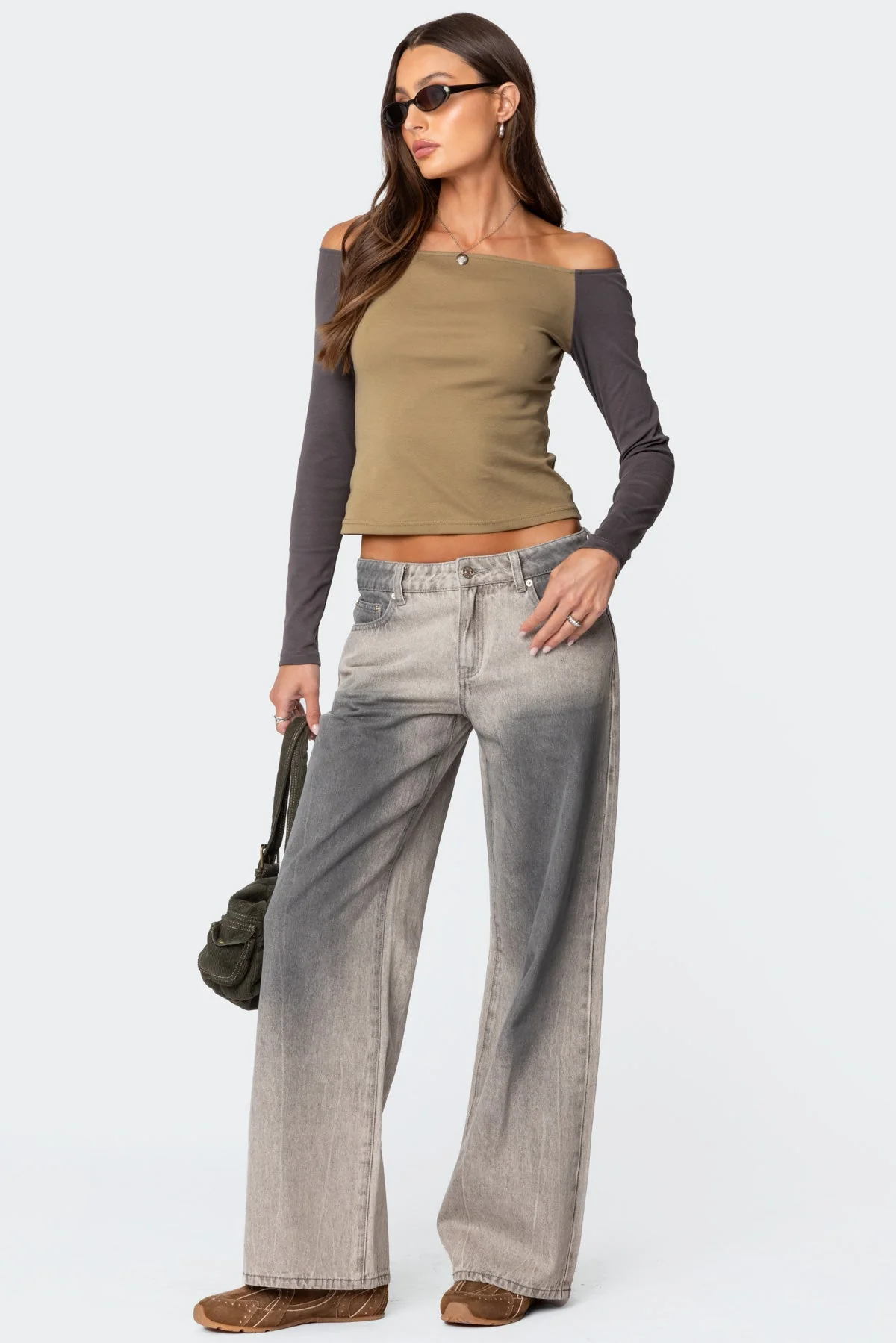 Contrast Off Shoulder Top - Image 2