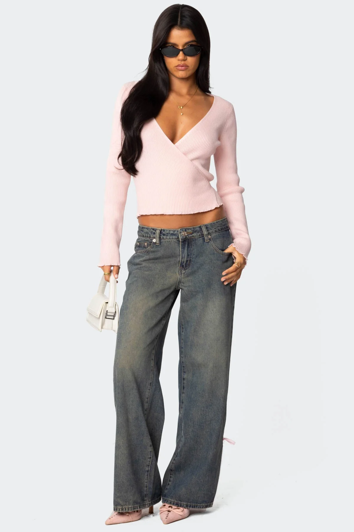 Paden Ribbed Knit Wrap Top - Image 2