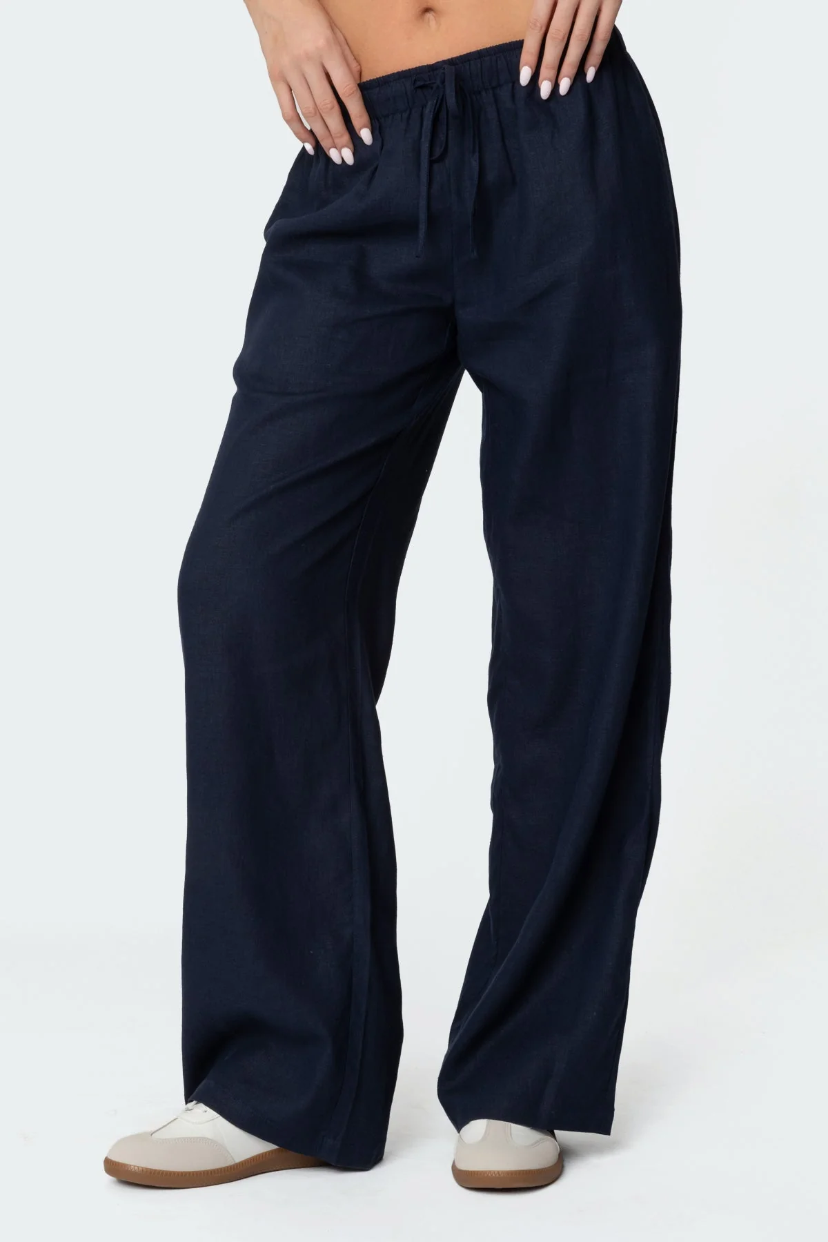 Yasmine Linen Look Trousers - Image 2