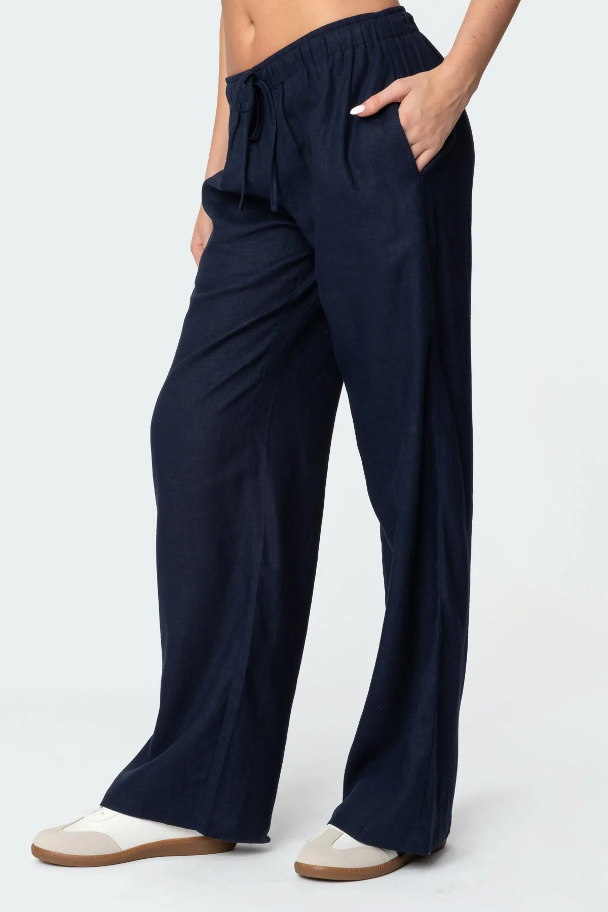 Yasmine Linen Look Trousers - Image 4