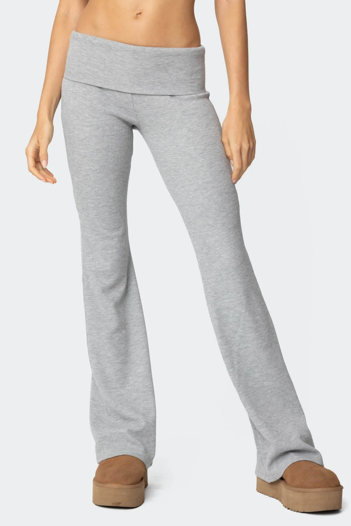Sab Fold Over Waffle Knit Trousers - Image 2