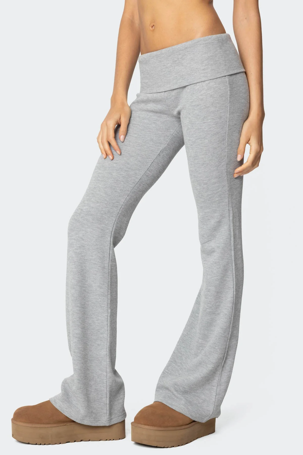 Sab Fold Over Waffle Knit Trousers - Image 3