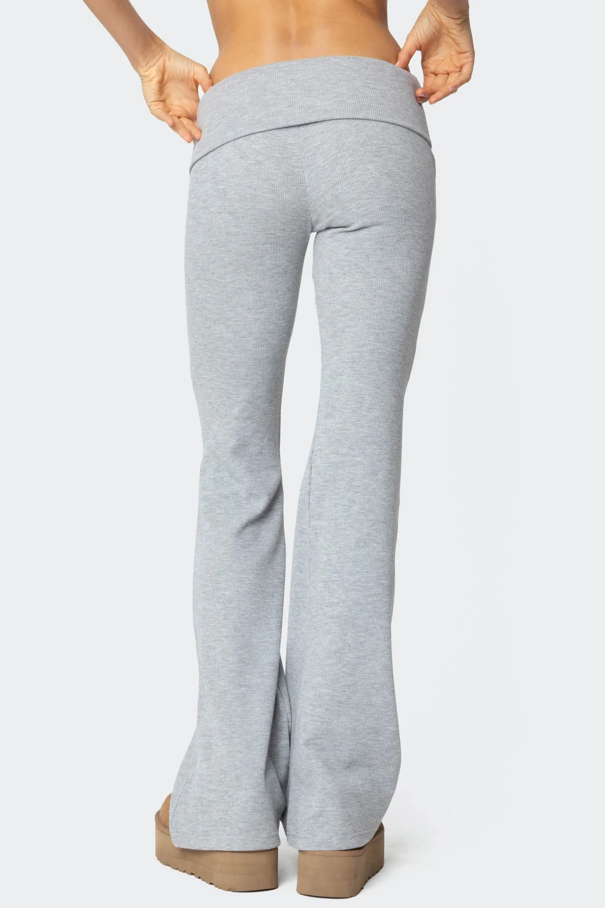 Sab Fold Over Waffle Knit Trousers - Image 5