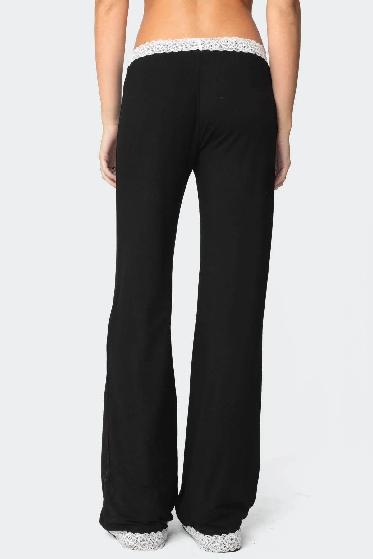 Domino Contrast Lace Trim Trousers - Image 5