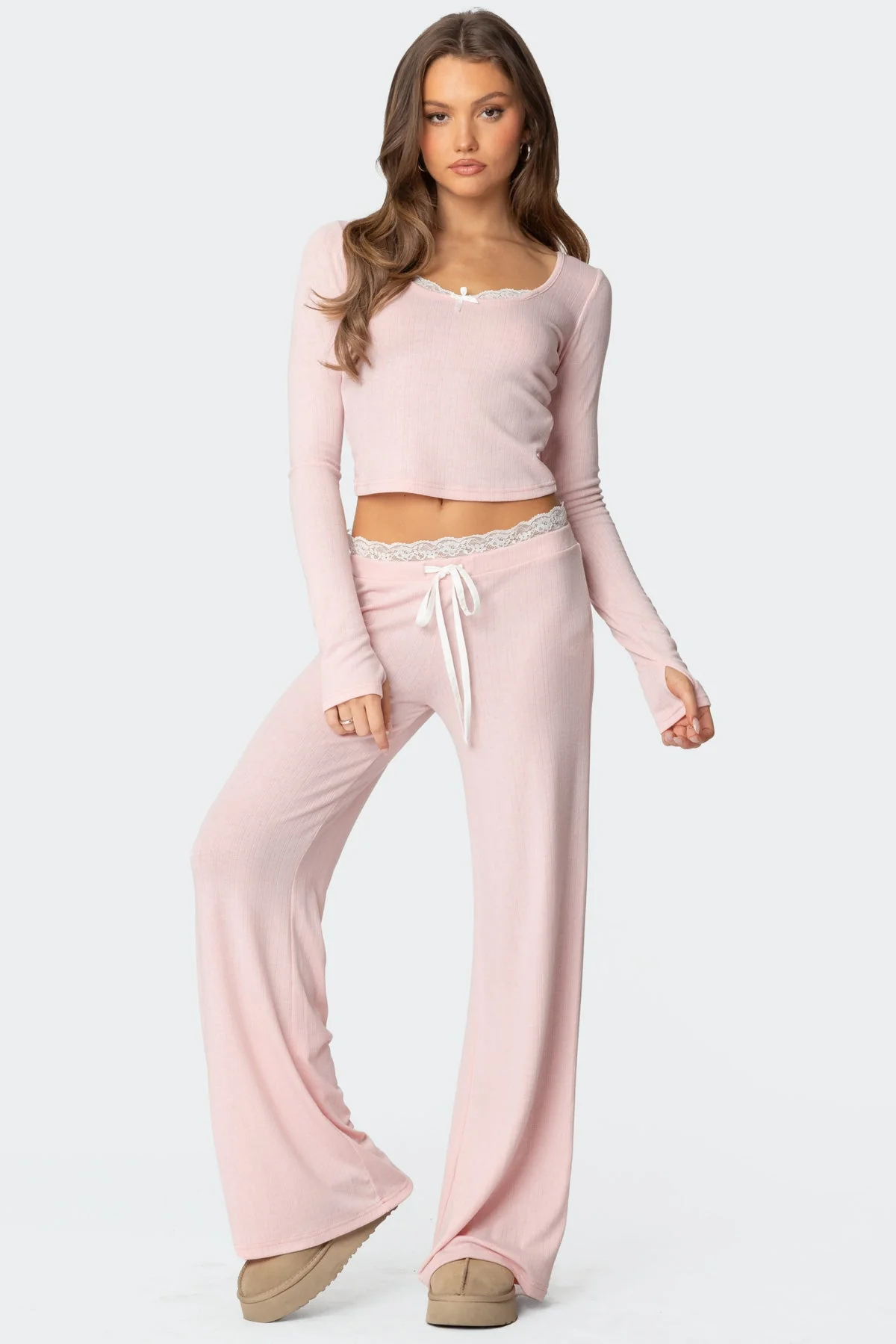 Peekaboo Lace Long Sleeve Top - Image 2