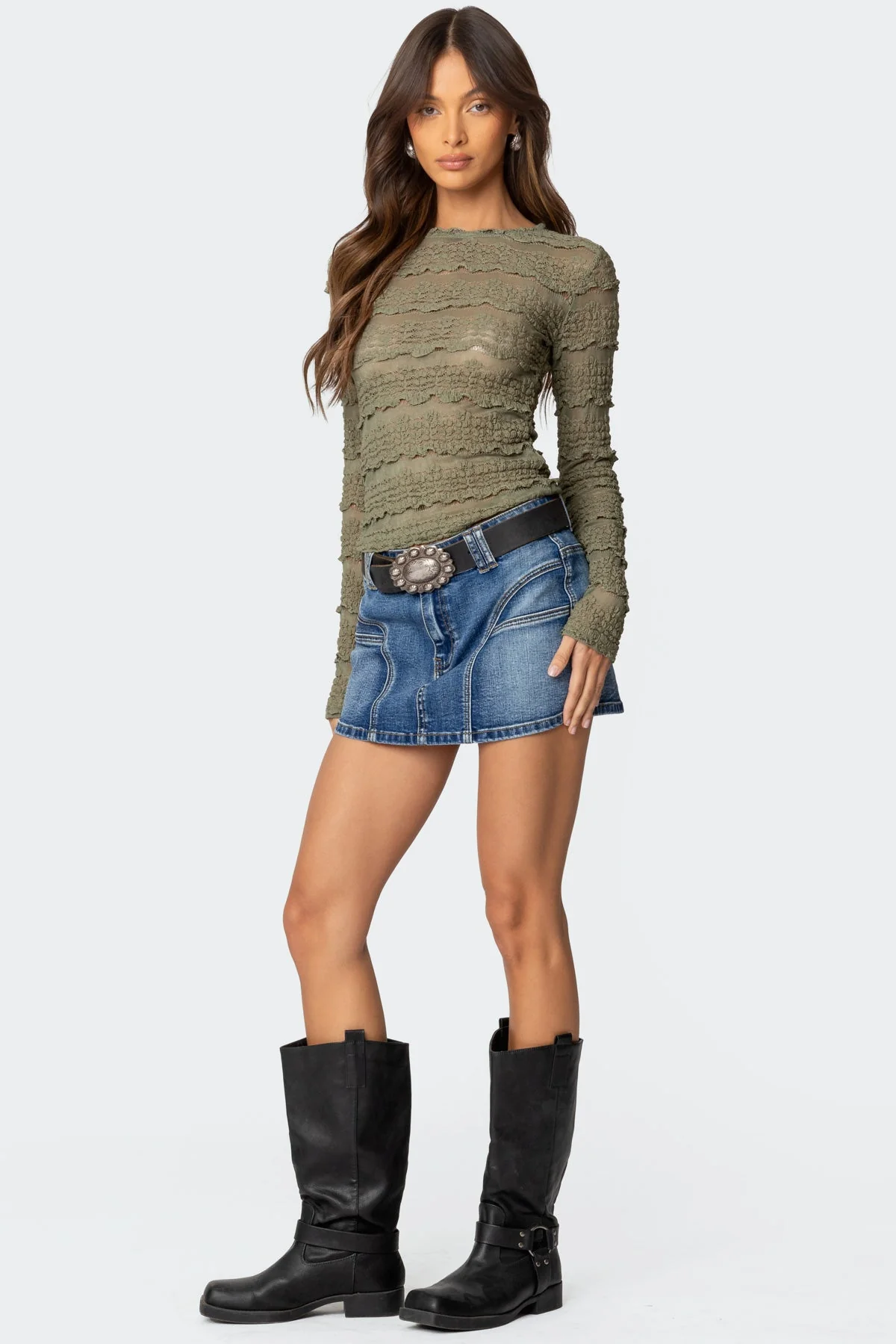 Daisey Textured Sheer Lace Top - Image 2