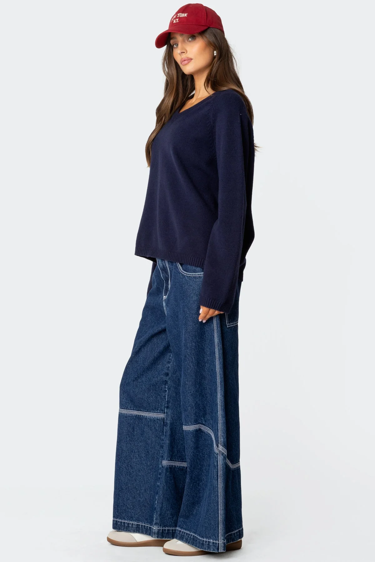 Martha Oversized V Neck Sweater - Image 4