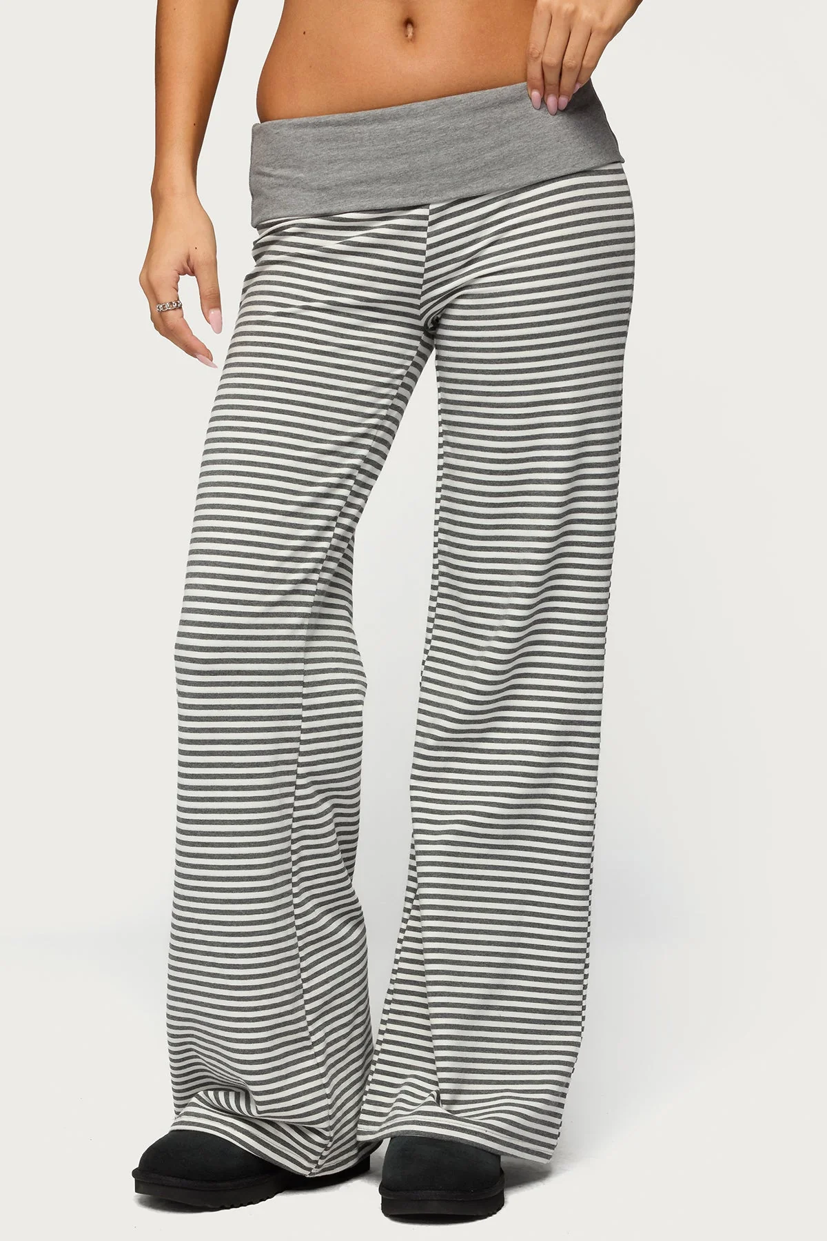 Meggy Striped Foldover Trousers - Image 2