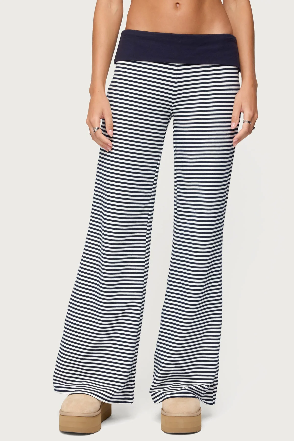 Meggy Striped Foldover Trousers - Image 3