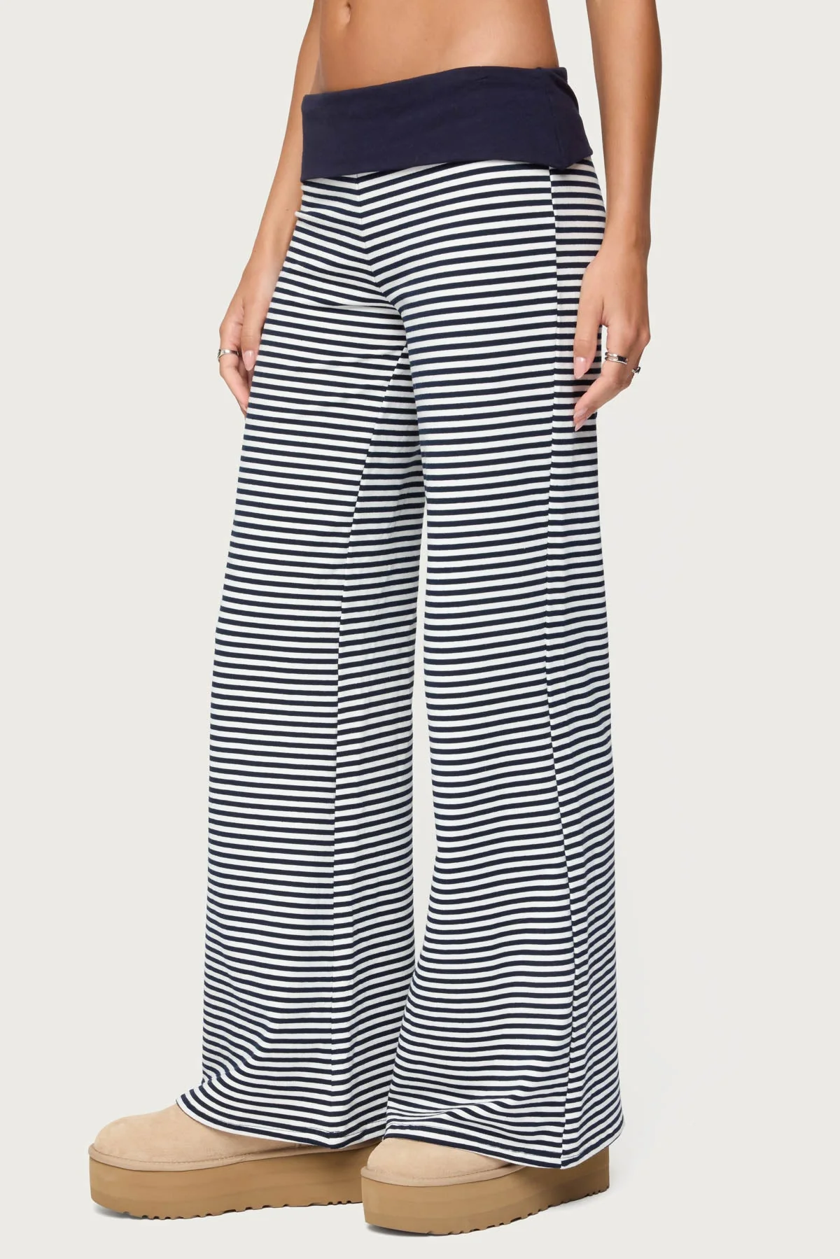 Meggy Striped Foldover Trousers - Image 4