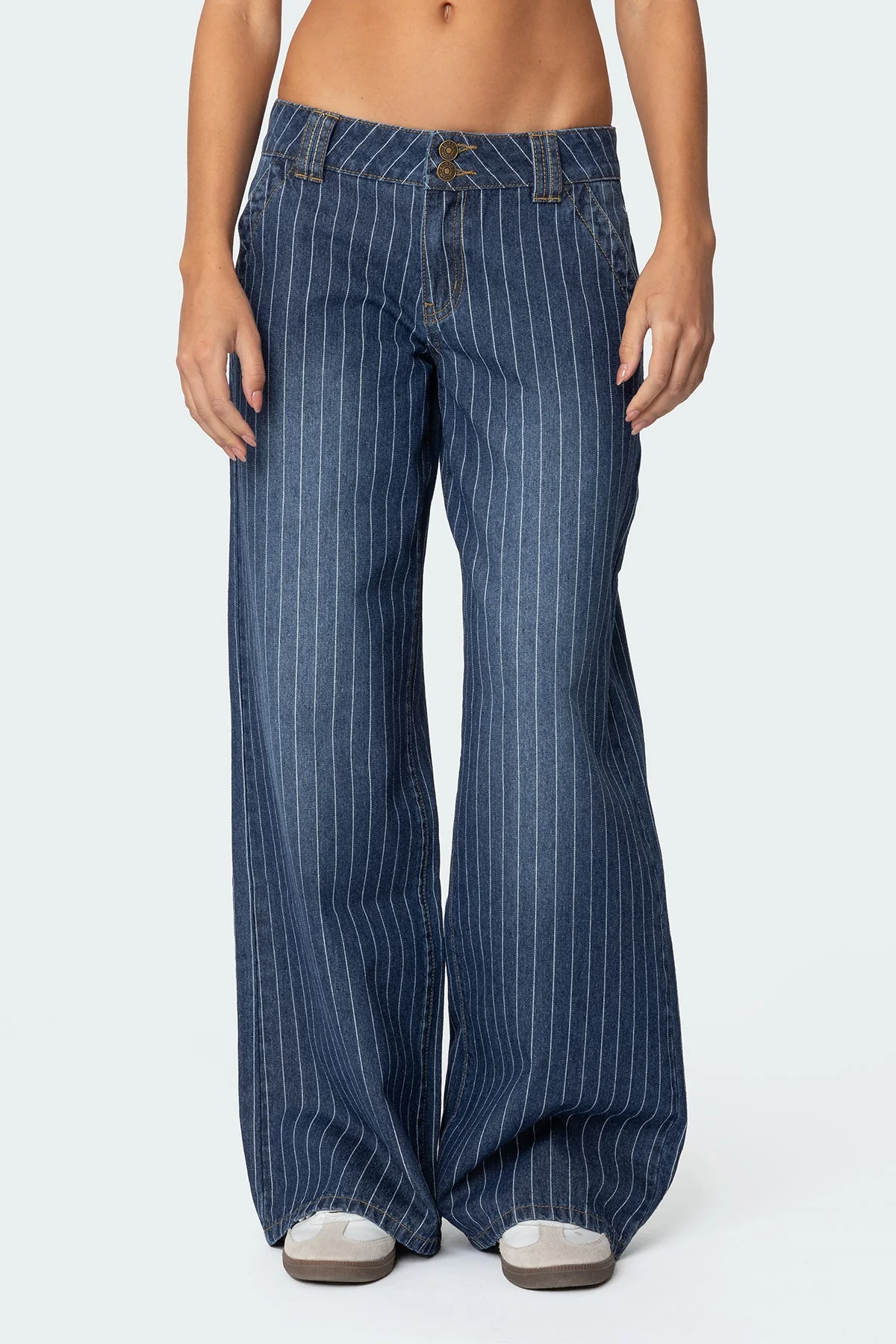 Cory Striped Low Rise Baggy Jeans - Image 2