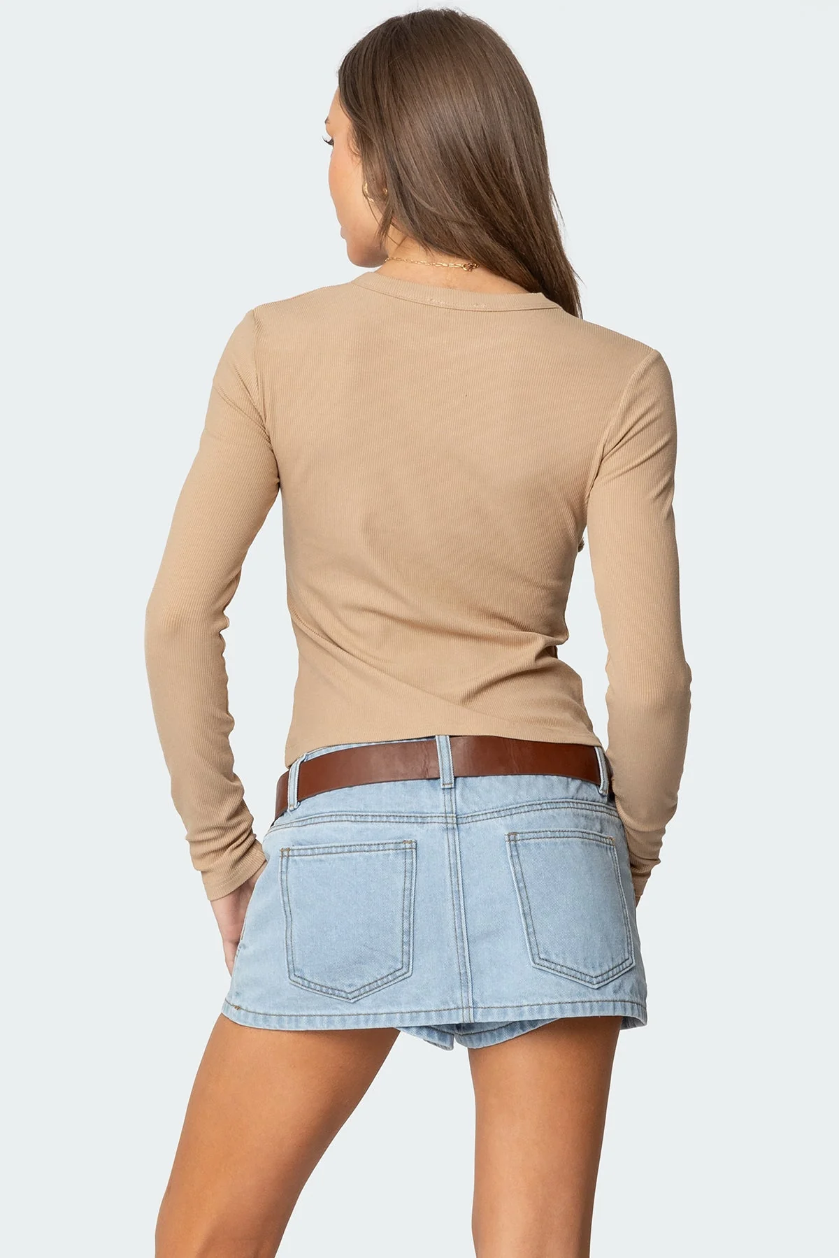 Nicky Ribbed Long Sleeve T Shirt - Image 4
