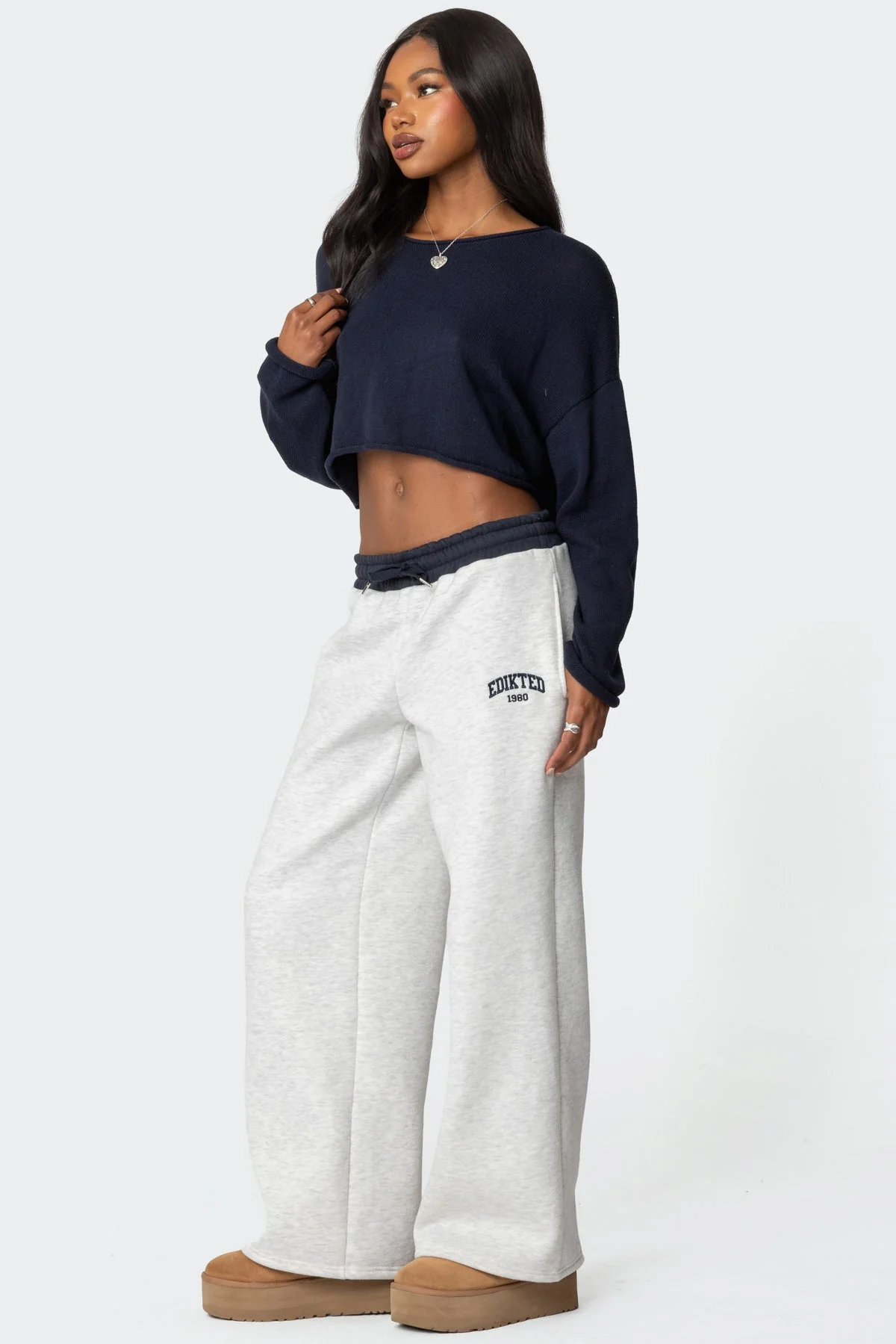 Edikted Contrast Embroidered Joggers - Image 3