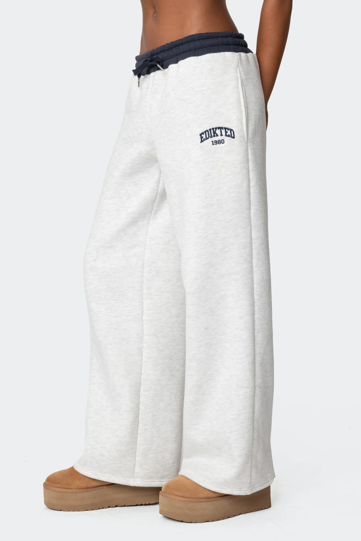 Edikted Contrast Embroidered Joggers - Image 4