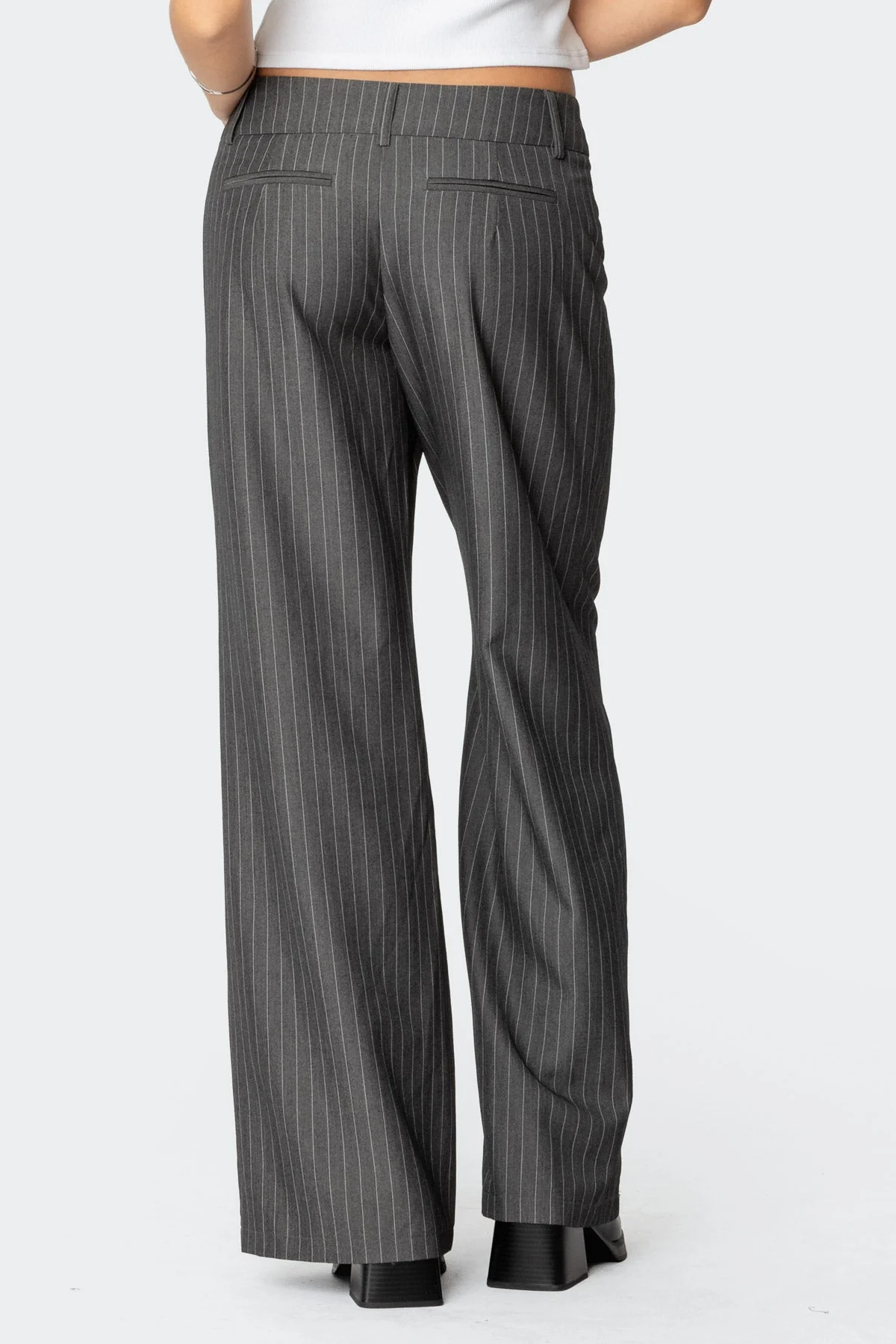 Mayla Wide Leg Pinstripe Trousers - Image 5