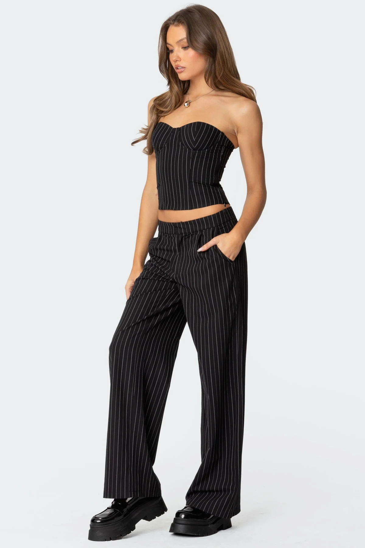 Aliza Pinstripe Trousers - Image 3