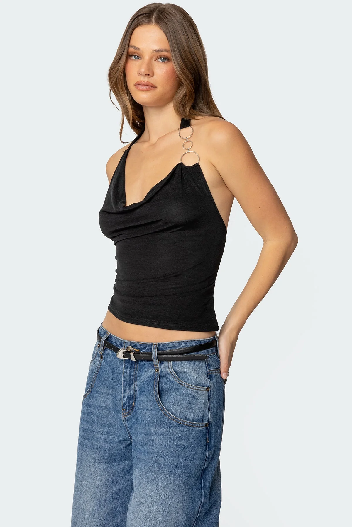 Rhia Cowl Neck Halter Top - Image 3