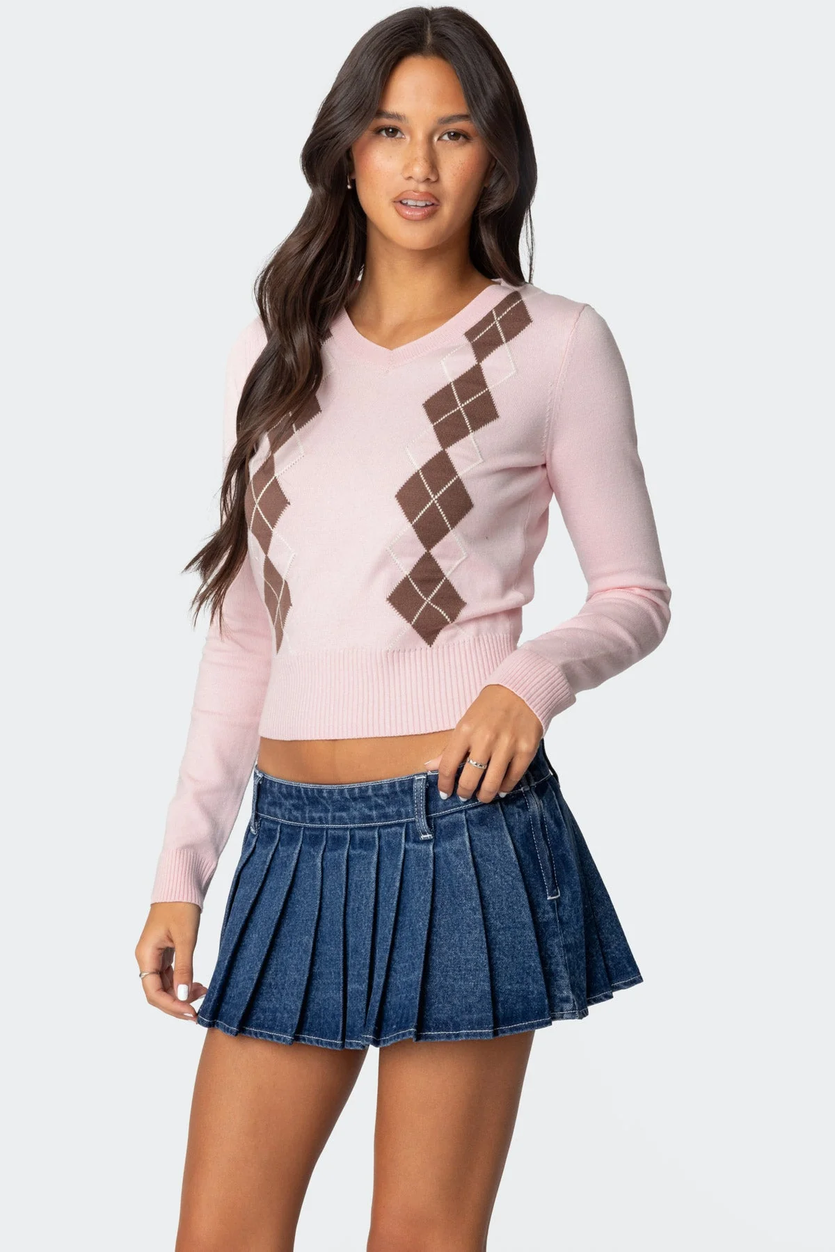 Argyle V Neck Sweater - Image 3