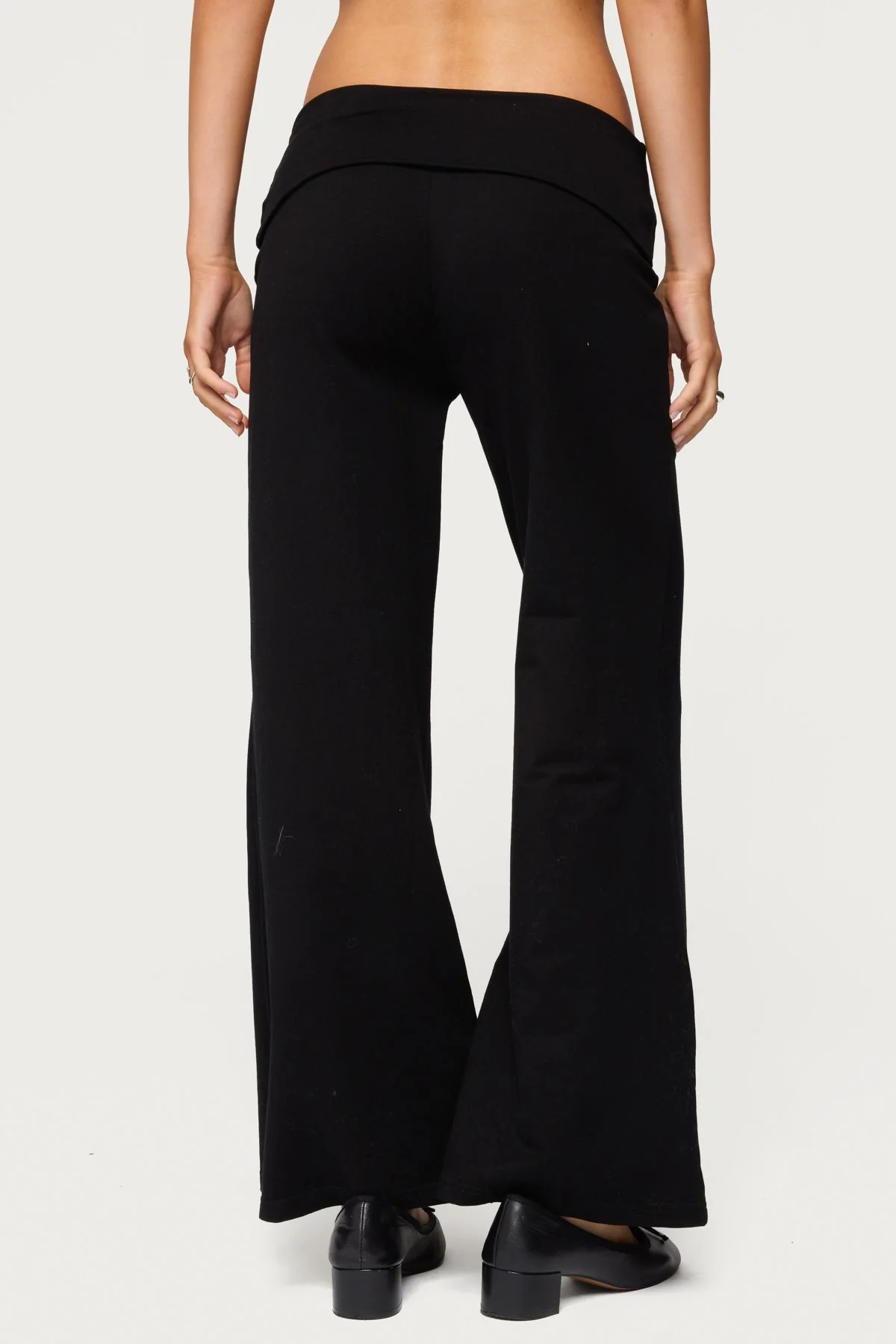 Petite Wide Leg Fold Over Trousers - Image 4