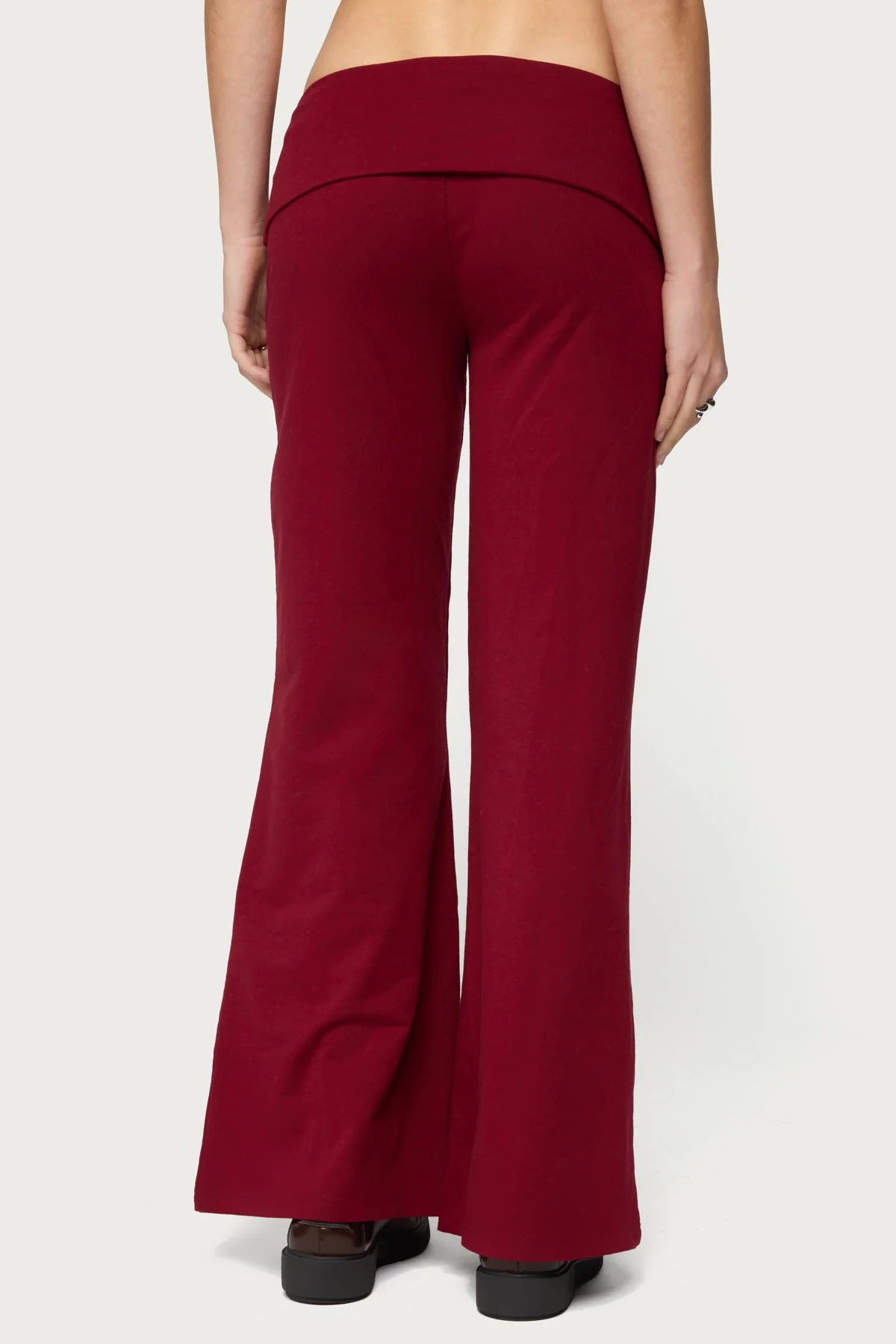 Petite Wide Leg Fold Over Trousers - Image 5