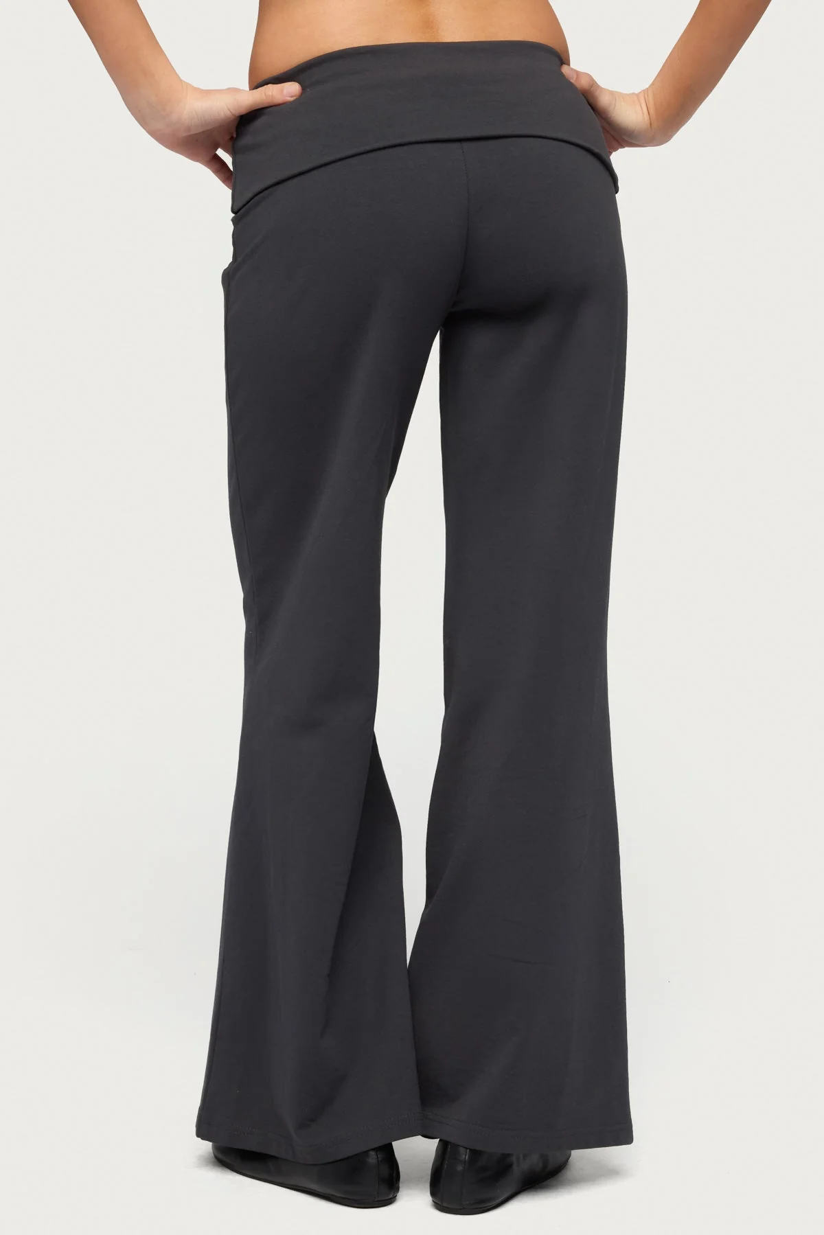 Petite Wide Leg Fold Over Trousers - Image 4