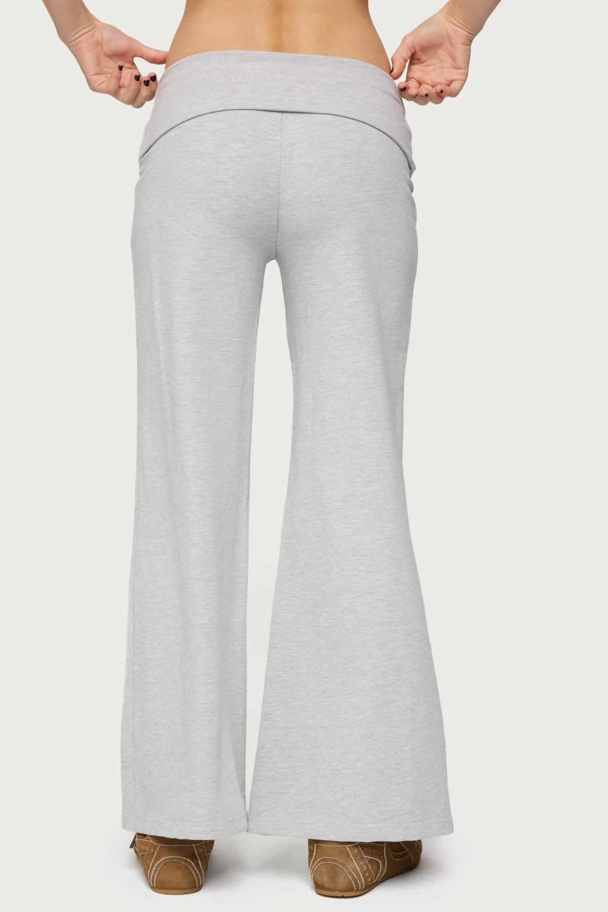 Petite Wide Leg Fold Over Trousers - Image 5