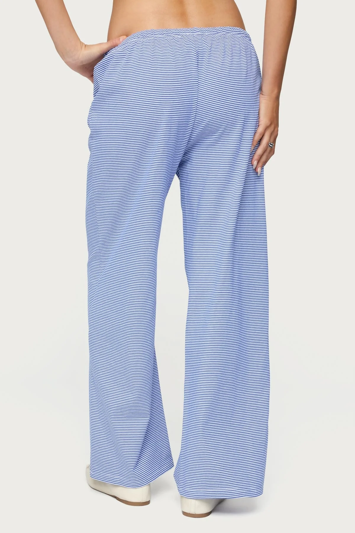Petite Olivia Striped Loose Fit Trousers - Image 5