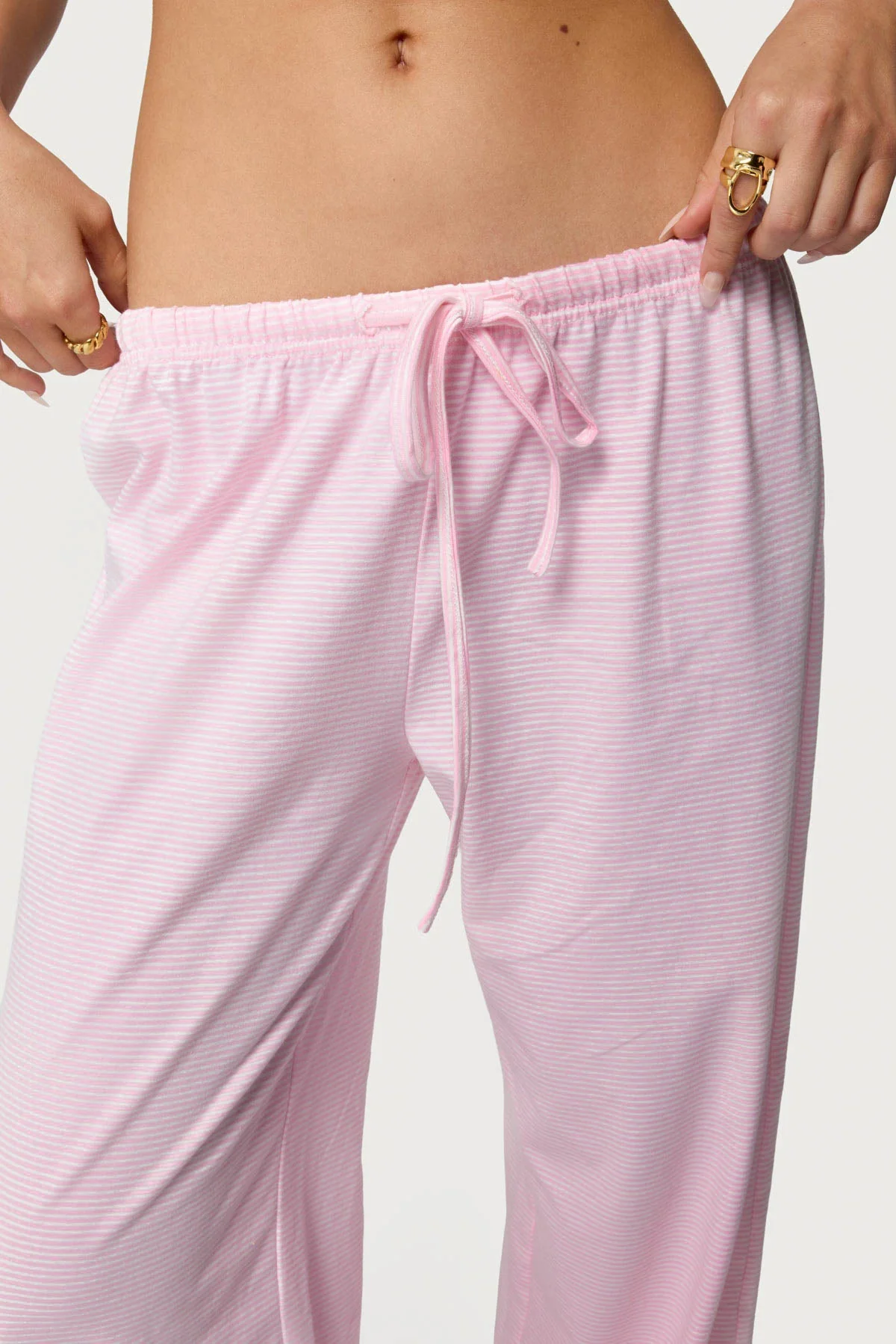 Petite Olivia Striped Loose Fit Trousers - Image 5